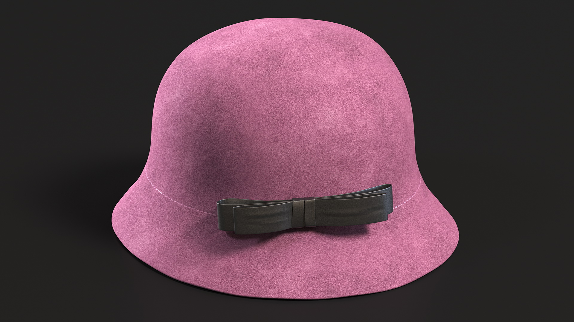 3D Cloche Round Wool Felt Hat Crushable For Women
