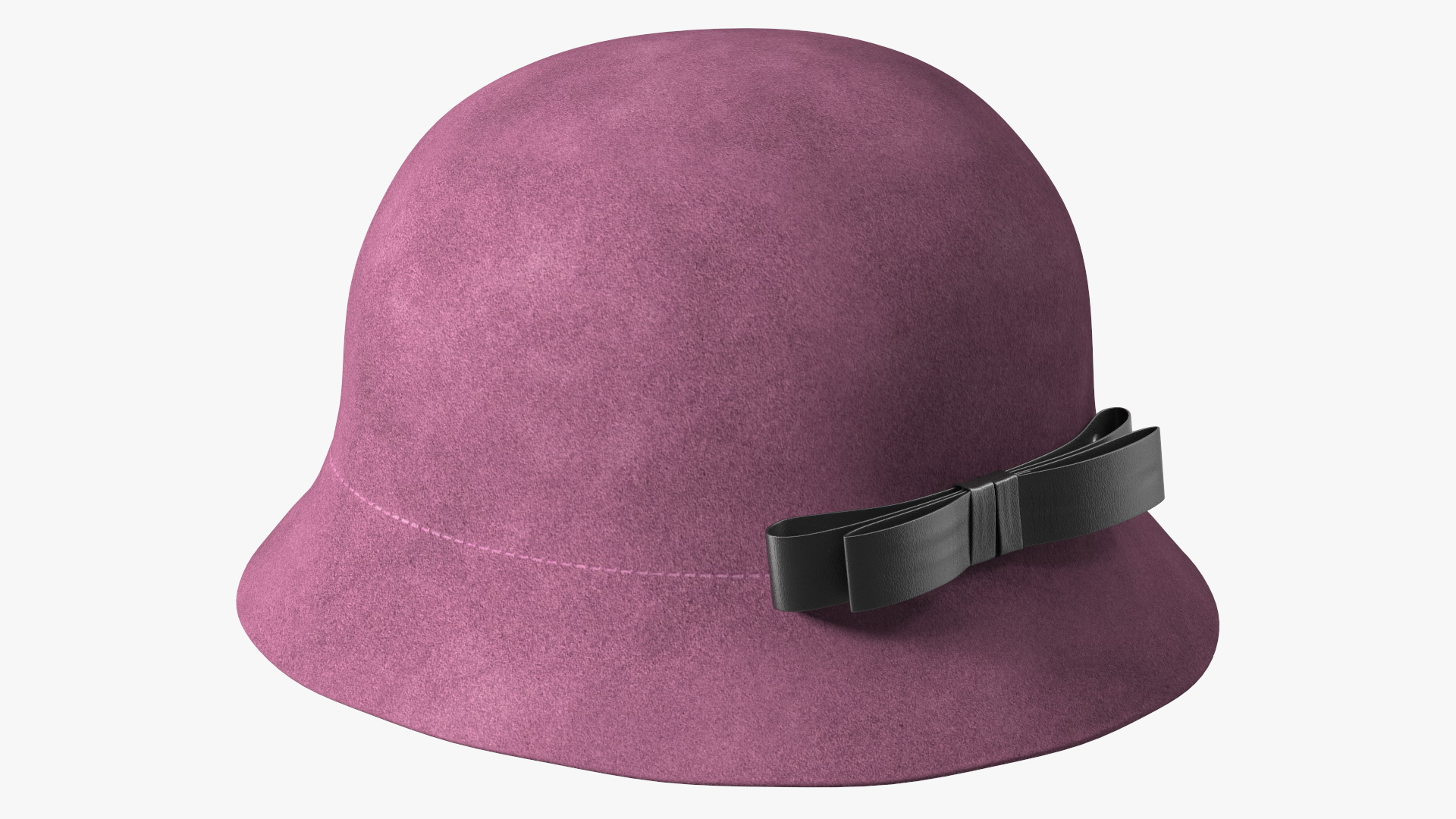 3D Cloche Round Wool Felt Hat Crushable For Women