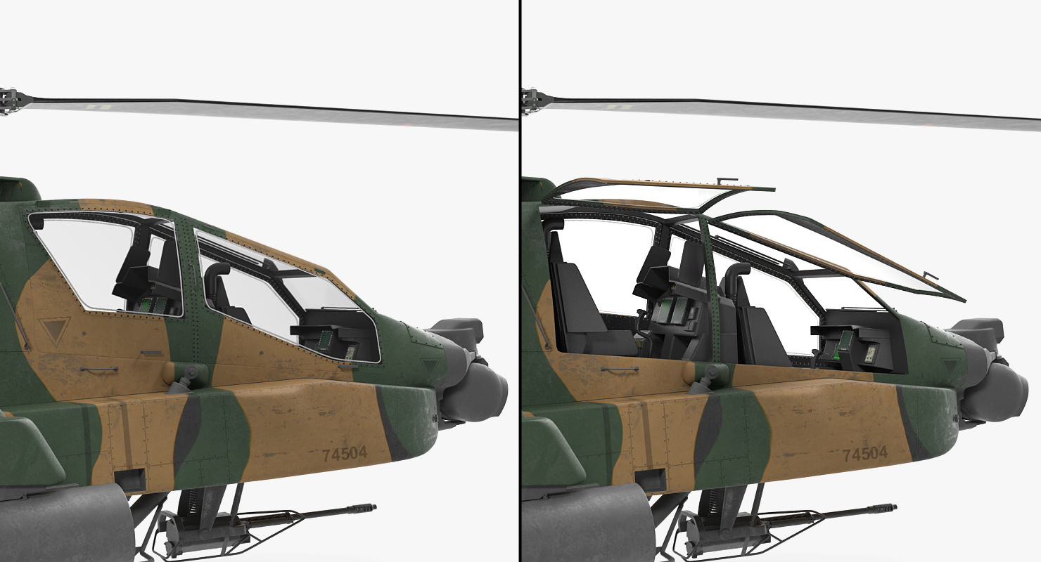 AH 64D Apache Longbow Japan Rigged 3D model