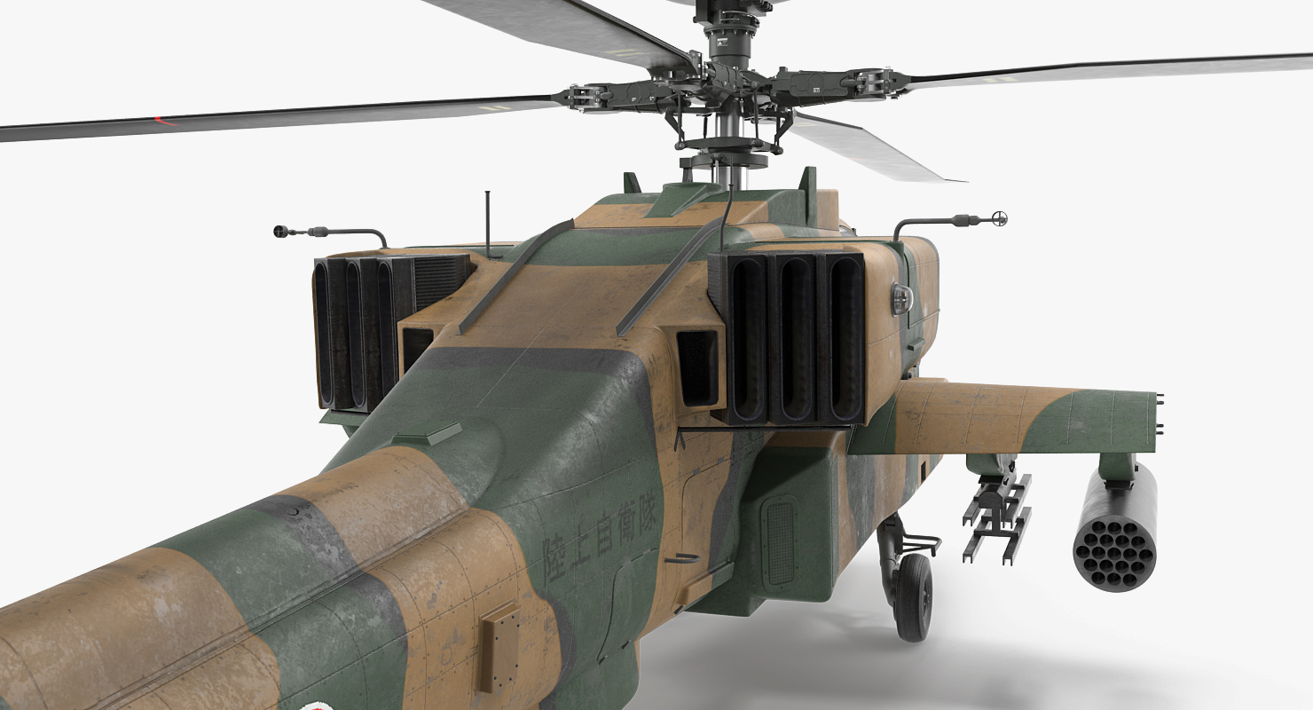 AH 64D Apache Longbow Japan Rigged 3D model