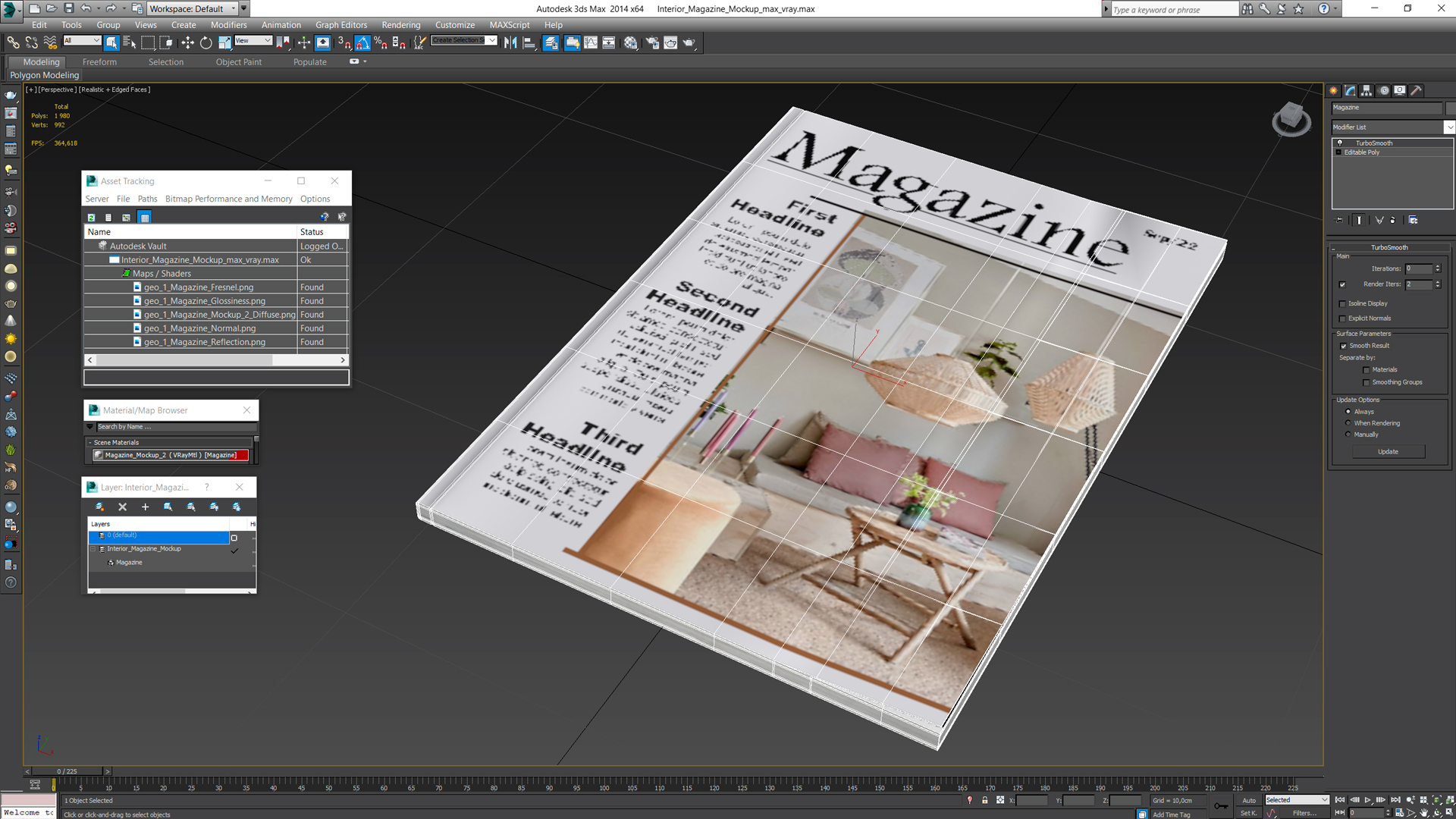 Interior Magazine Mockup 3D model