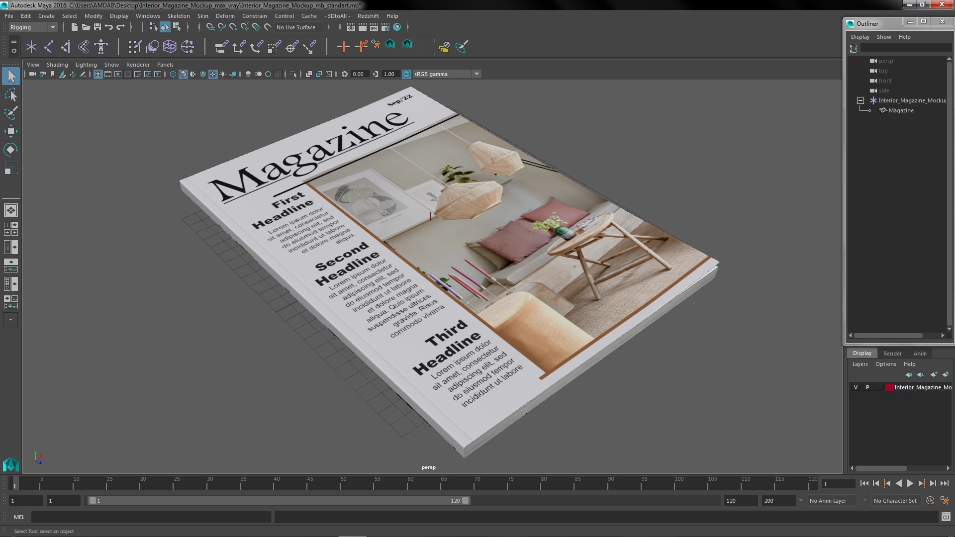 Interior Magazine Mockup 3D model