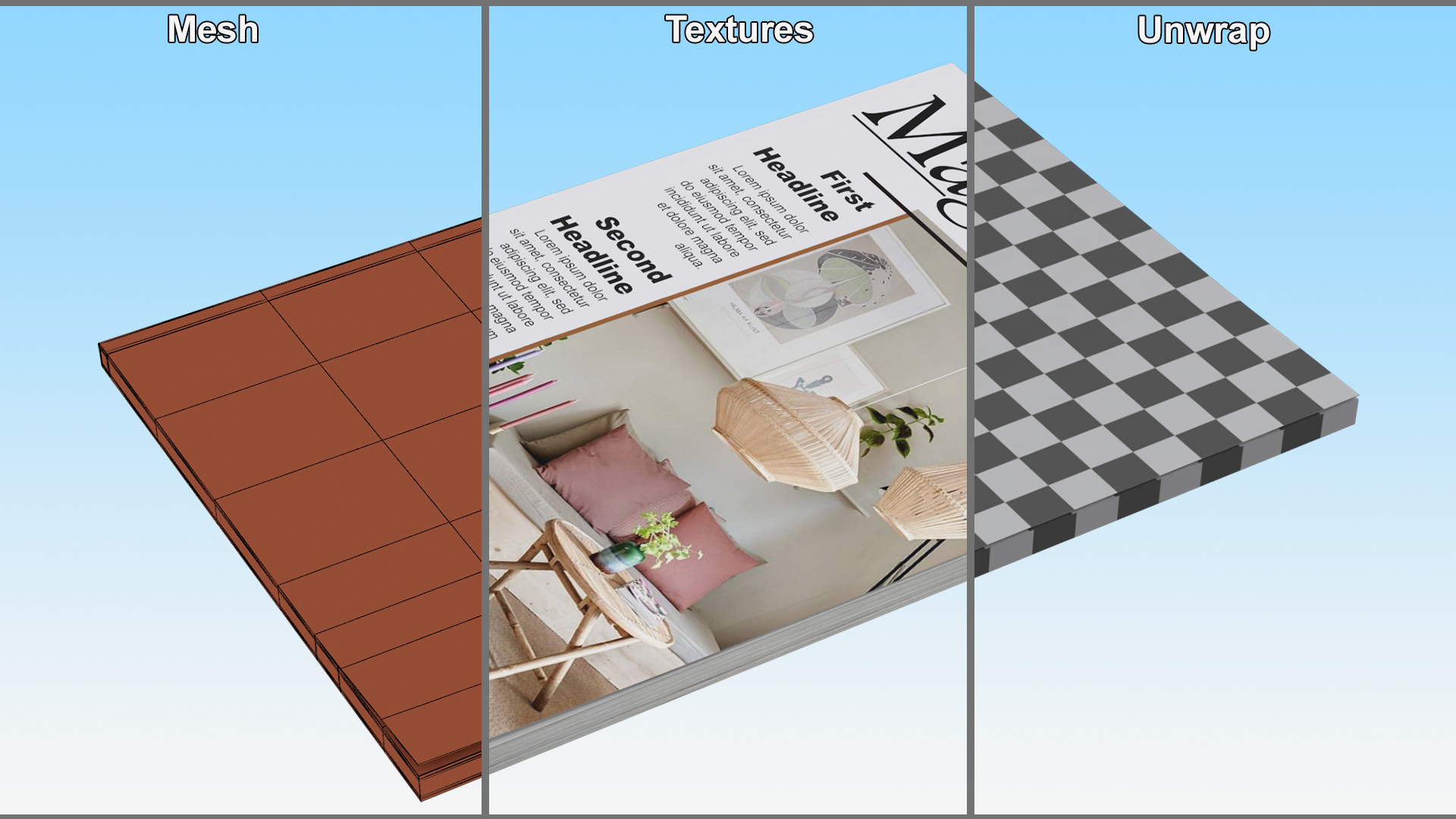 Interior Magazine Mockup 3D model