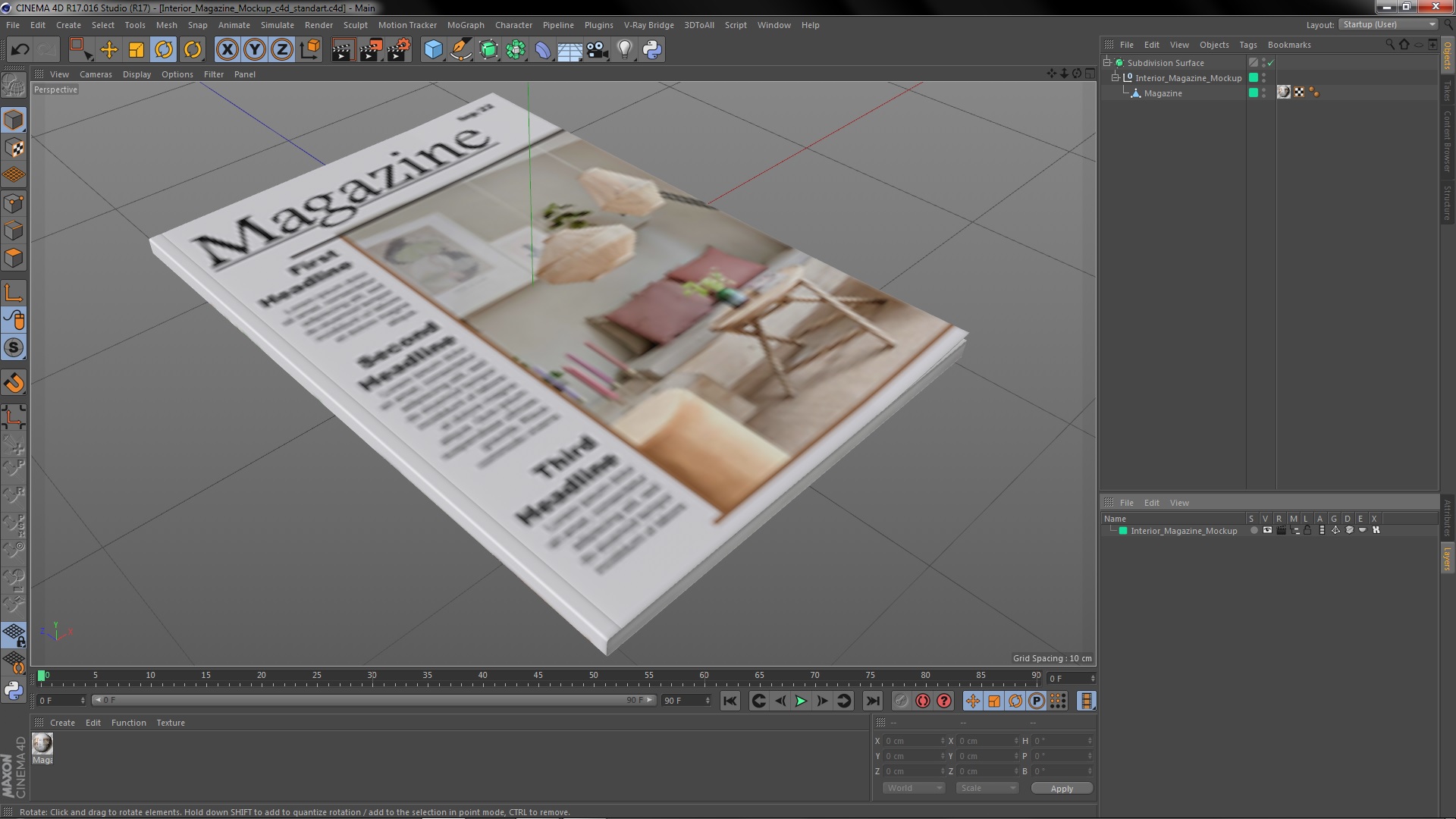 Interior Magazine Mockup 3D model
