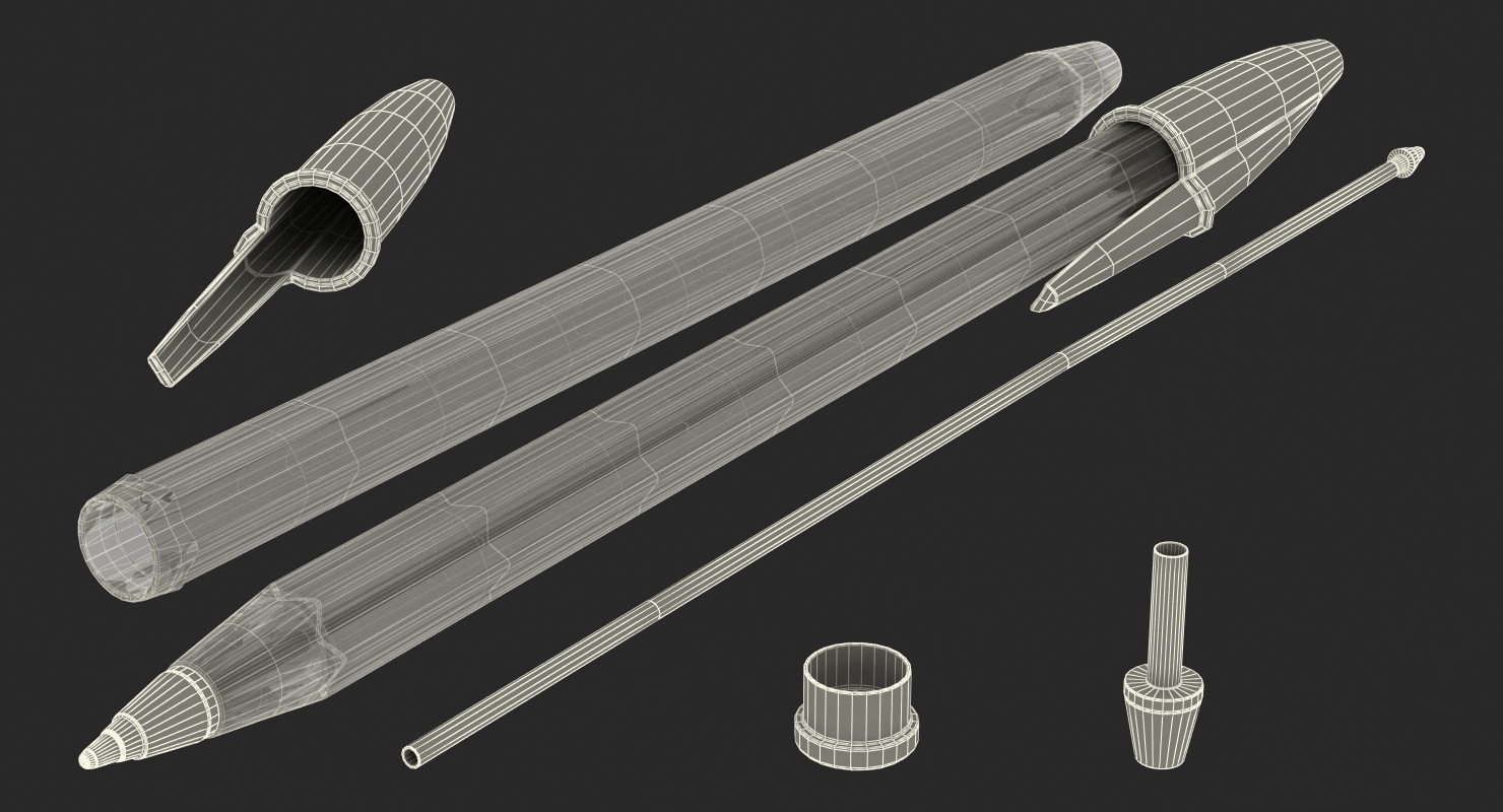 3D Transparent Pen Red Ink model