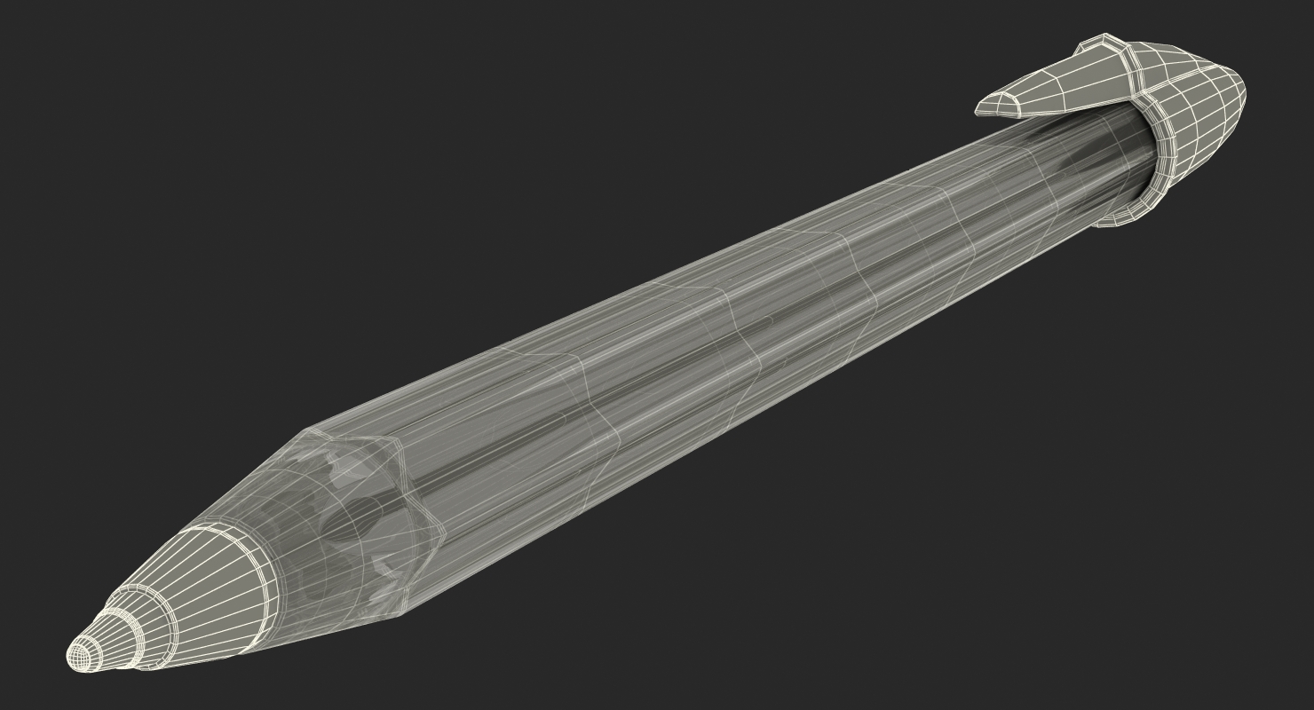 3D Transparent Pen Red Ink model