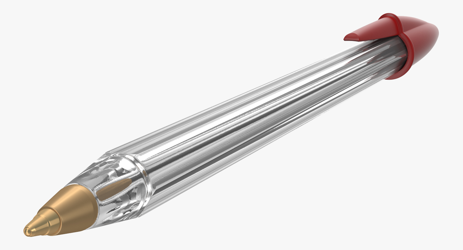 3D Transparent Pen Red Ink model