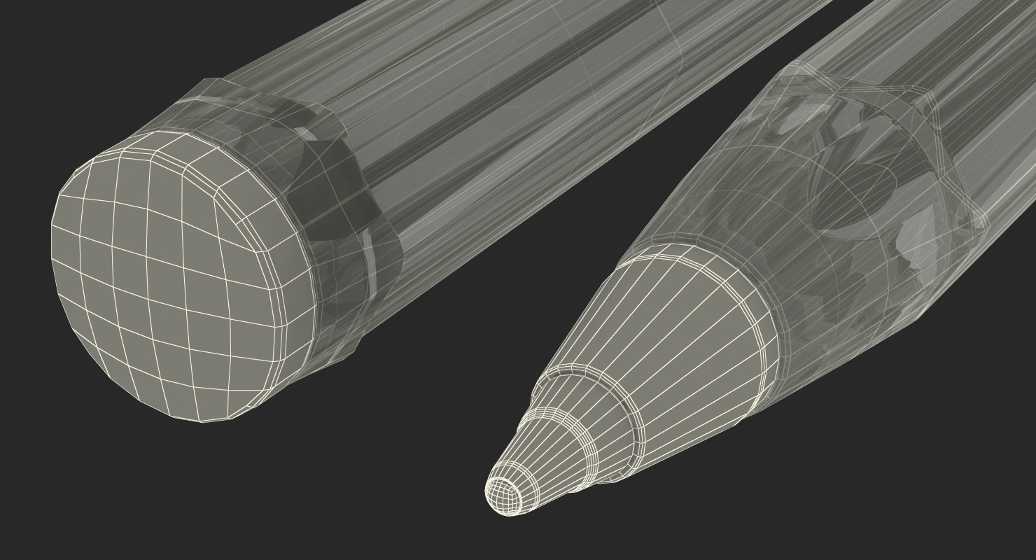 3D Transparent Pen Red Ink model