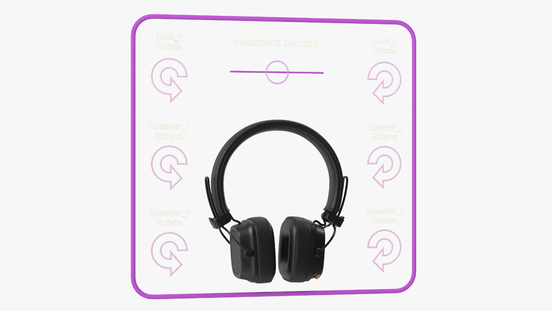 3D model Overhead Headphones Black Generic Rigged