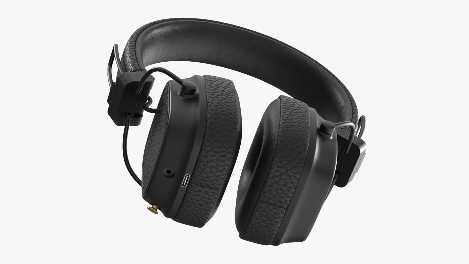 3D model Overhead Headphones Black Generic Rigged