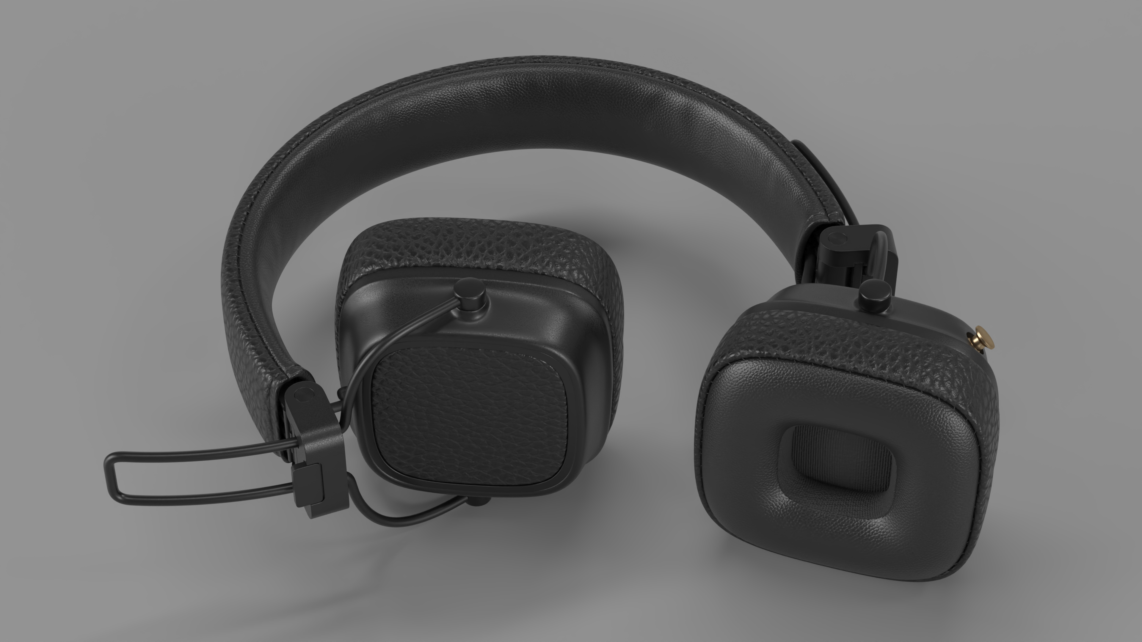 3D model Overhead Headphones Black Generic Rigged