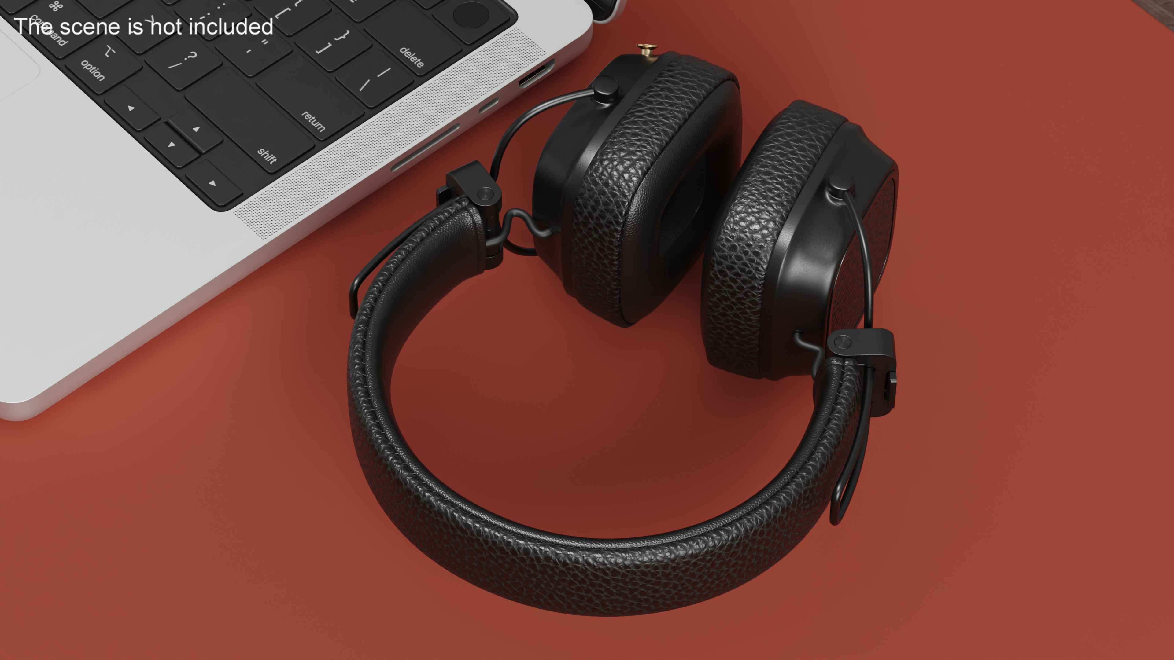 3D model Overhead Headphones Black Generic Rigged