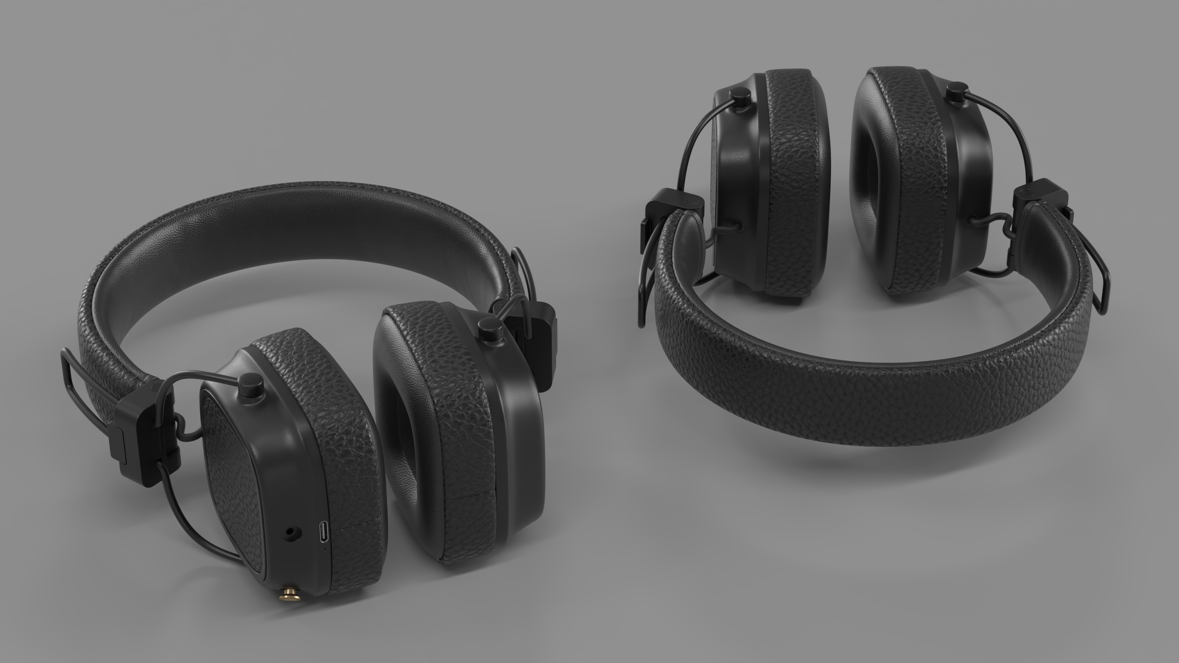 3D model Overhead Headphones Black Generic Rigged