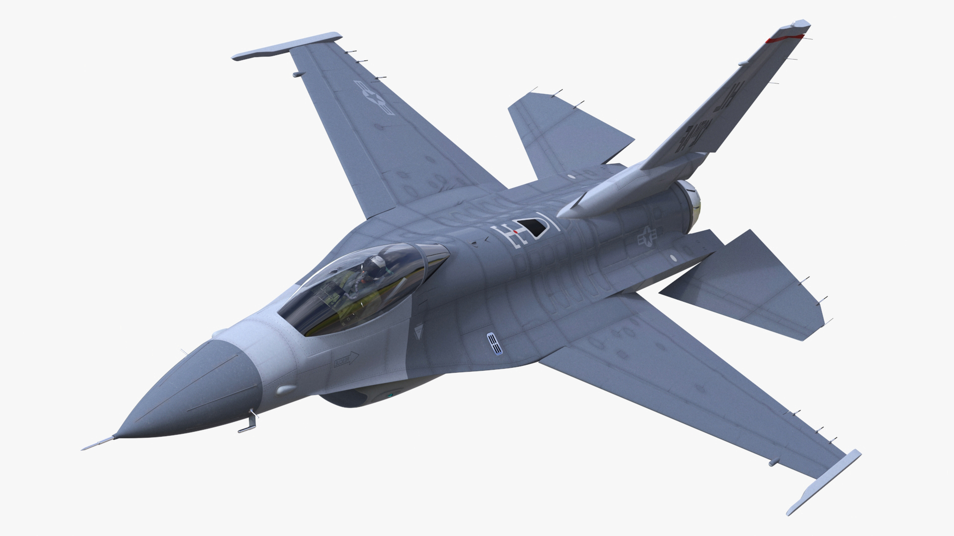 Fighter F 16 Fighting Falcon With Jet Armament Rigged for Cinema 4D 3D