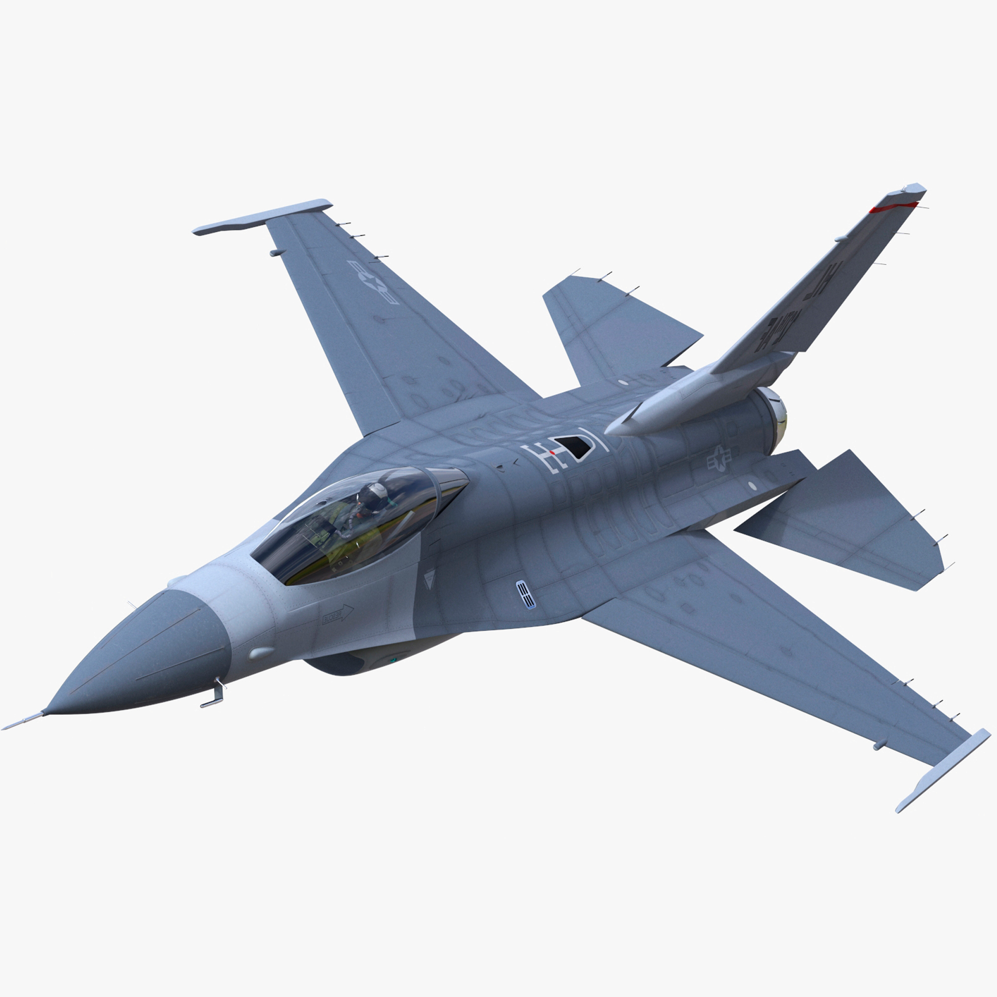 Fighter F 16 Fighting Falcon With Jet Armament Rigged for Cinema 4D 3D