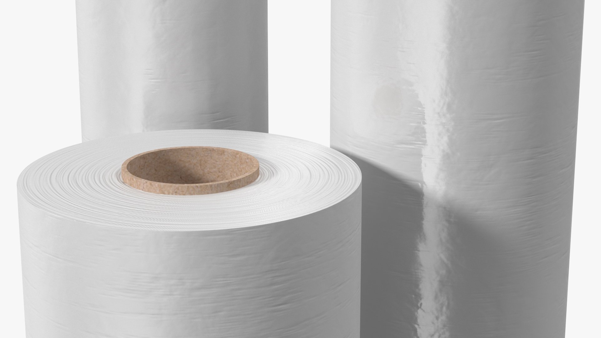 3D Roll of Wrapping Stretch Film 3 Pieces model