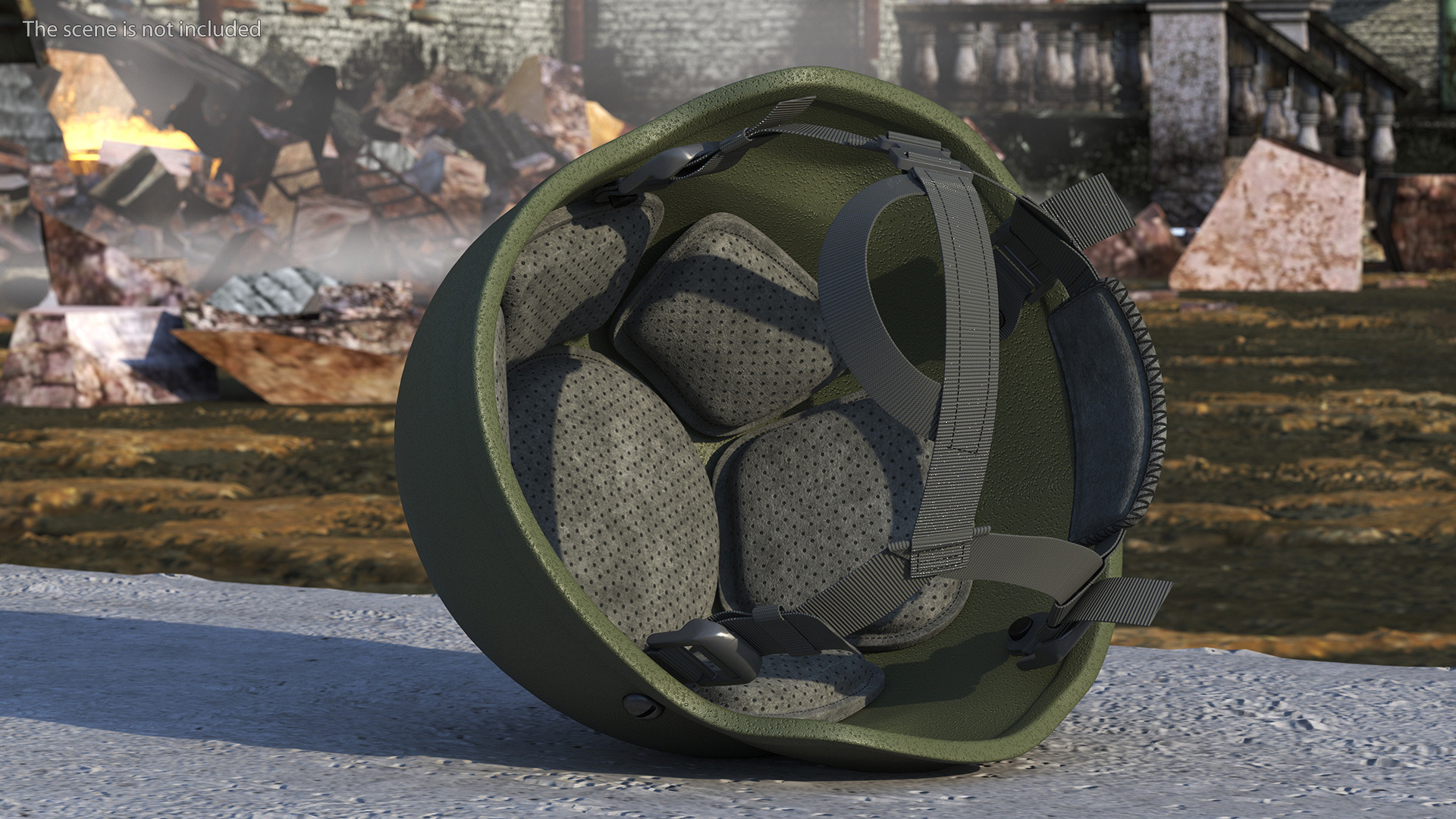 3D Soldier Enhanced Combat Helmet Green