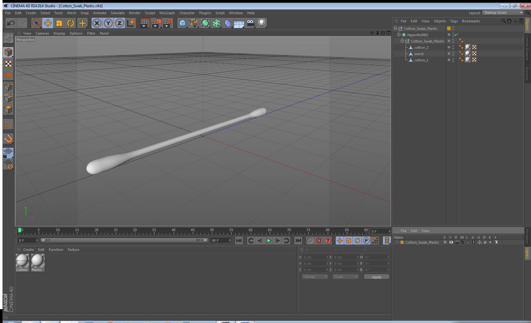 Cotton Swab Plastic 3D model