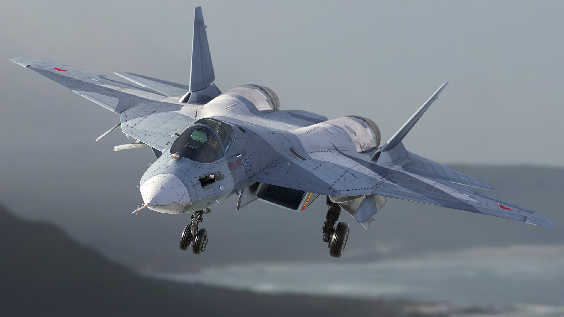 3D Stealth Multirole Fighter SU 57 Rigged model