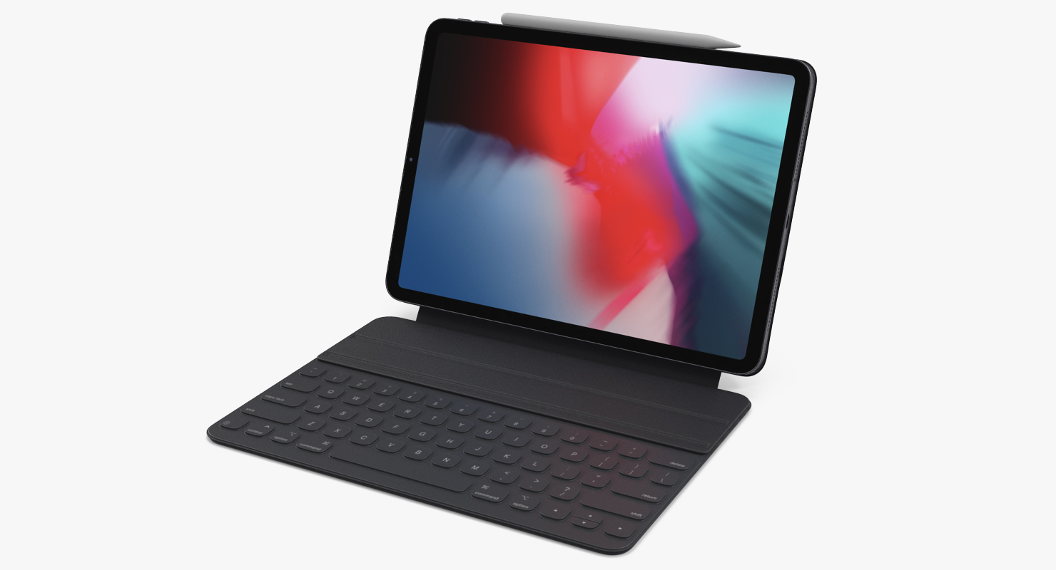 iPad Pro 2019 with Smart Keyboard 11 inch Space Gray 3D