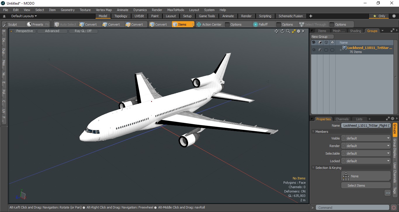 3D model Lockheed L-1011 TriStar Flight