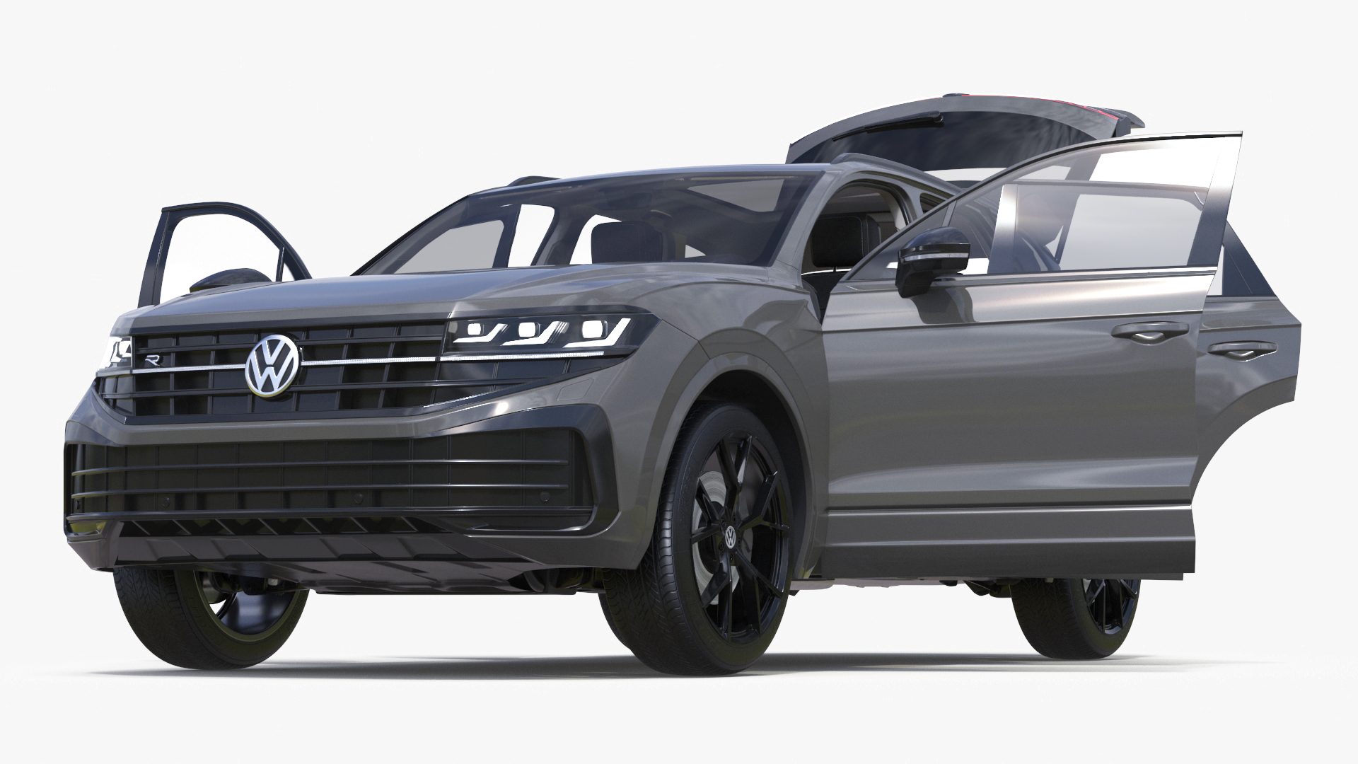 3D Volkswagen Touareg 2024 Grey Lights On model