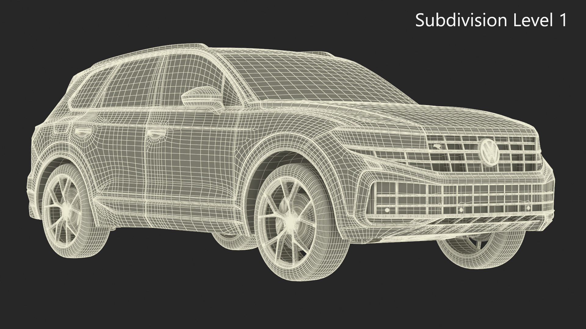 3D Volkswagen Touareg 2024 Grey Lights On model