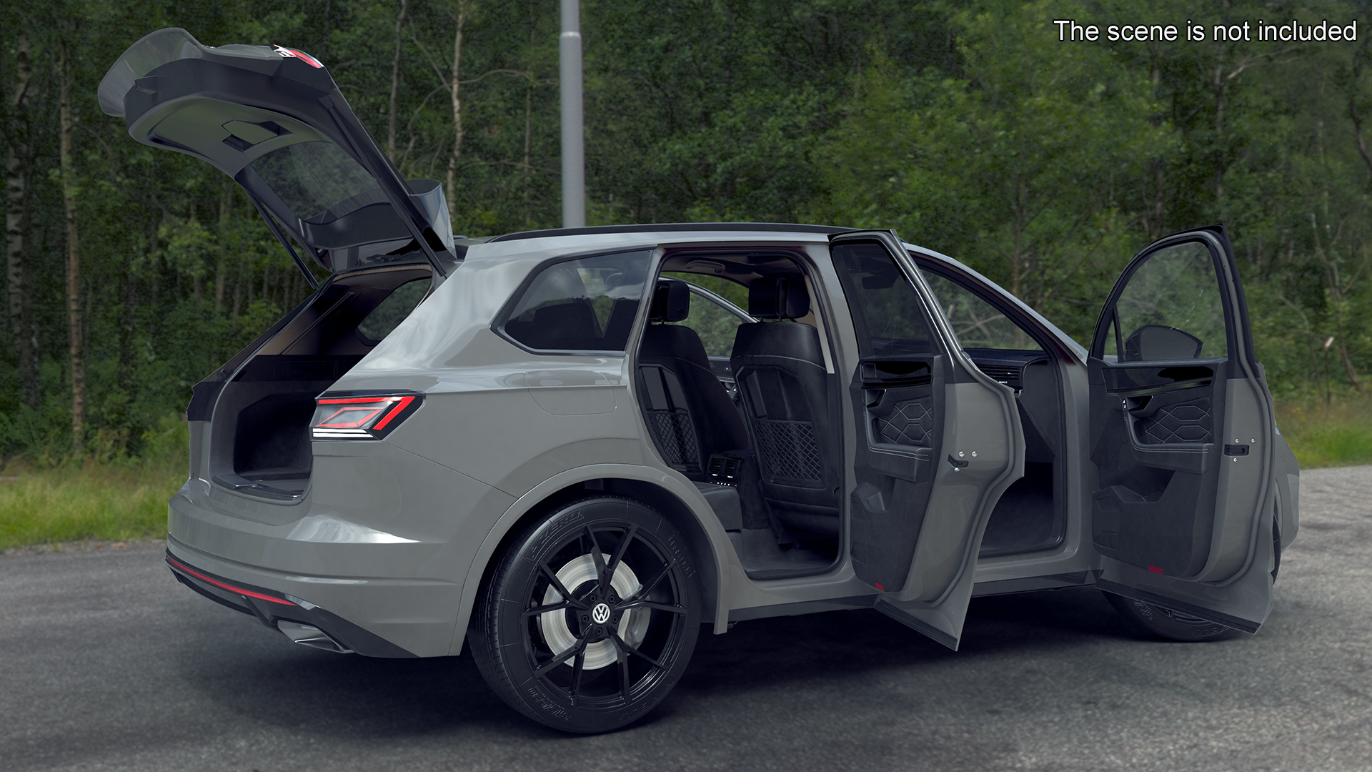 3D Volkswagen Touareg 2024 Grey Lights On model