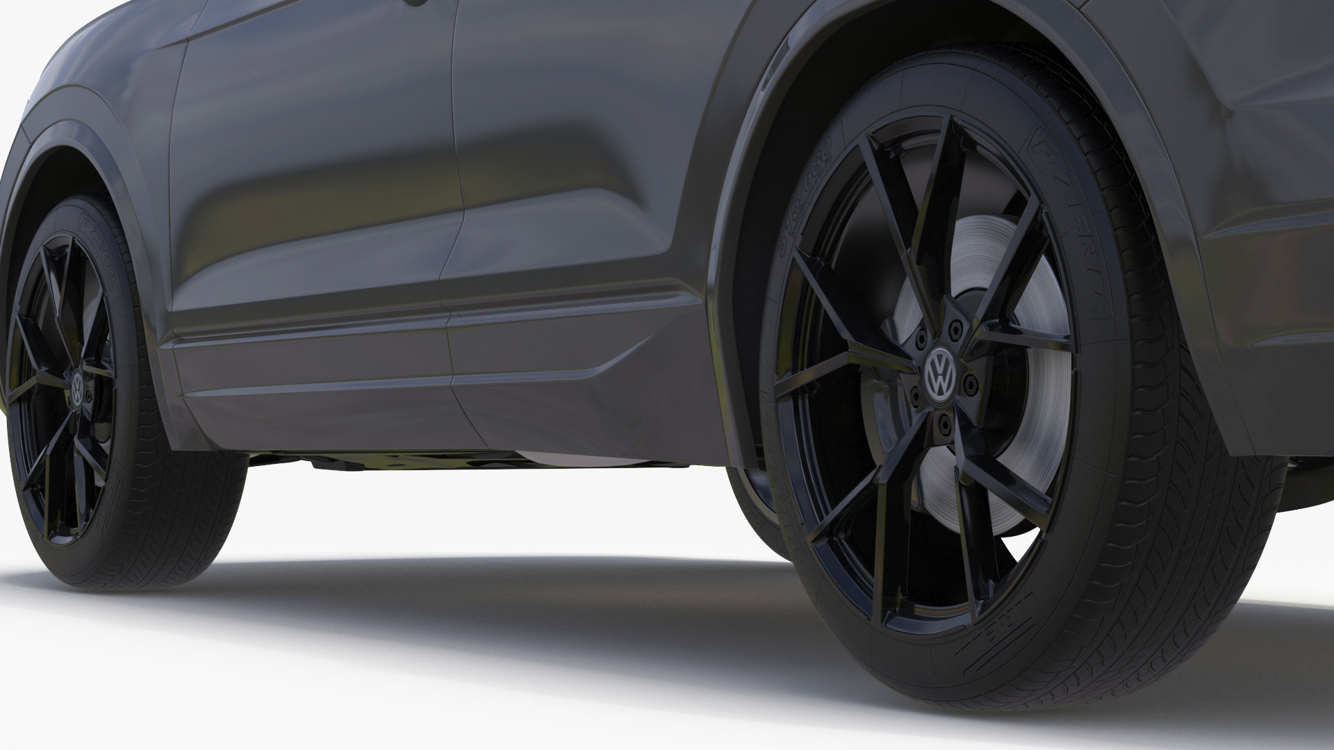 3D Volkswagen Touareg 2024 Grey Lights On model