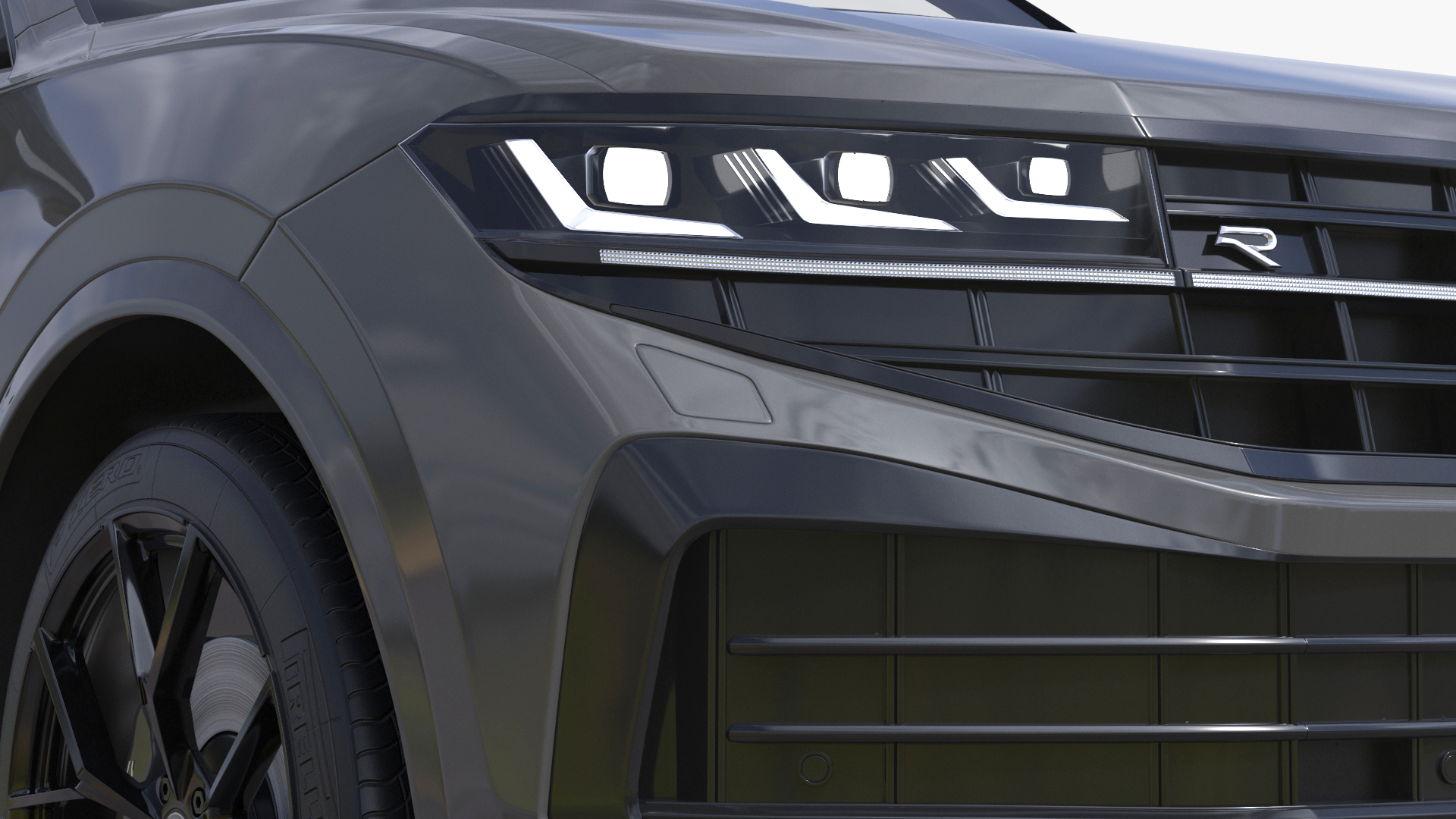 3D Volkswagen Touareg 2024 Grey Lights On model