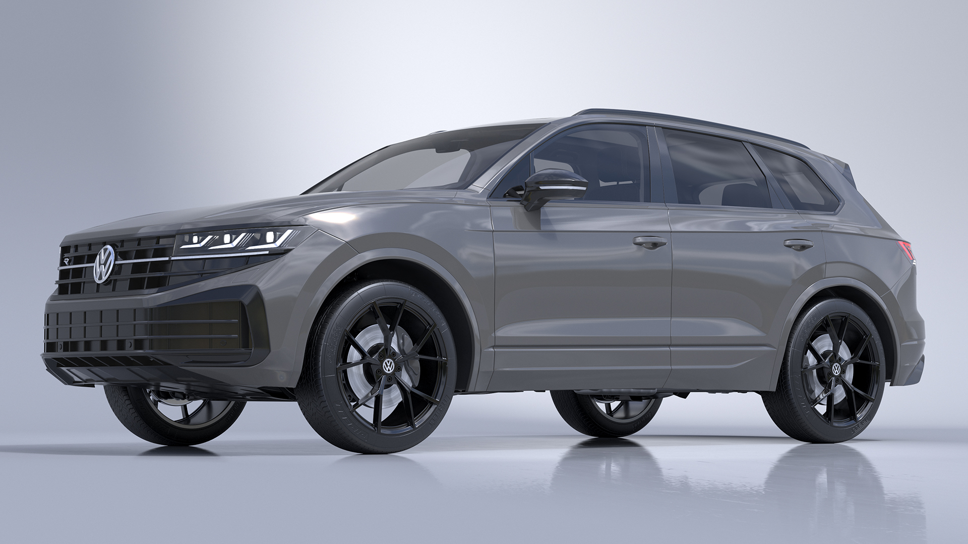 3D Volkswagen Touareg 2024 Grey Lights On model