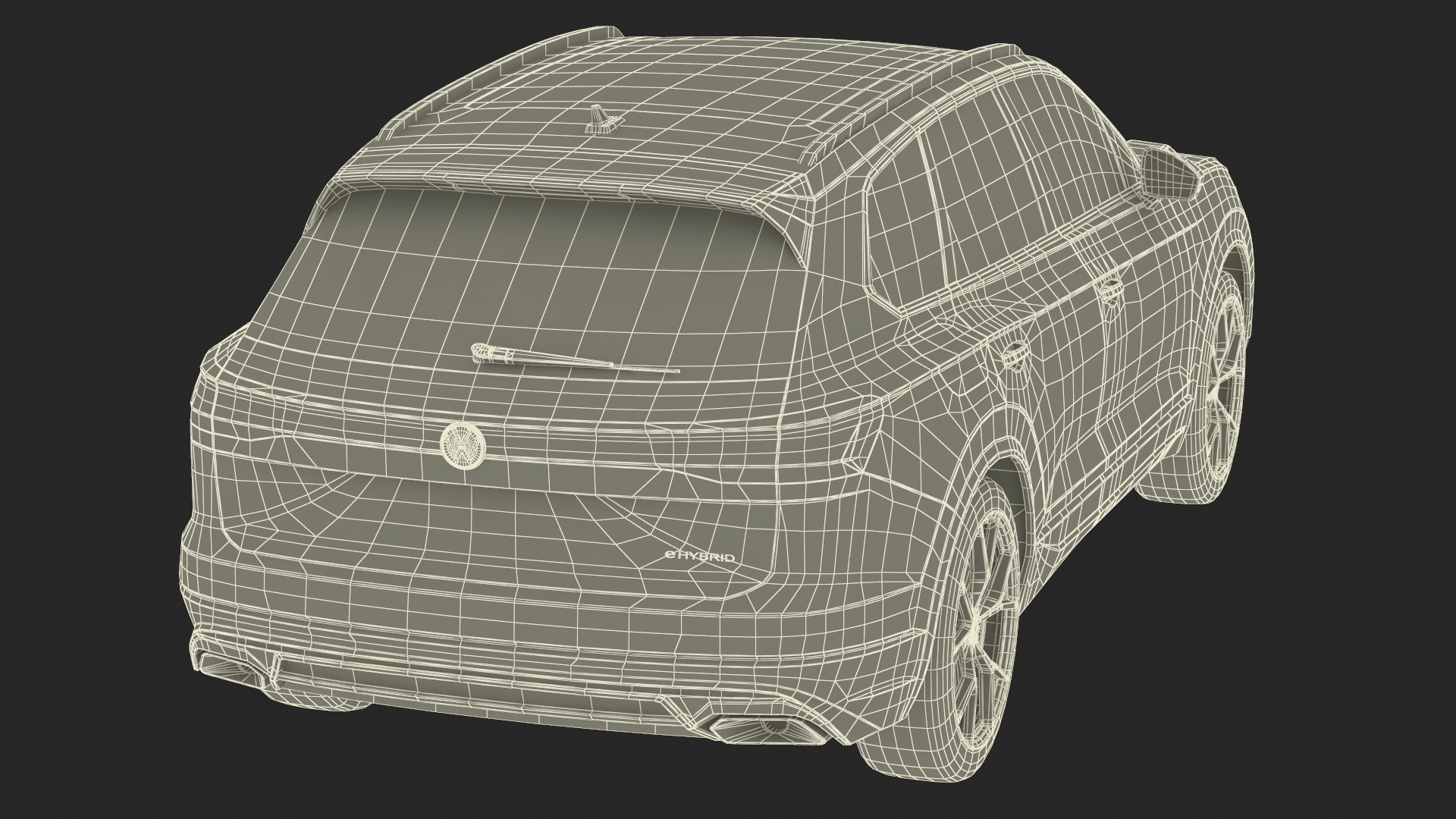 3D Volkswagen Touareg 2024 Grey Lights On model