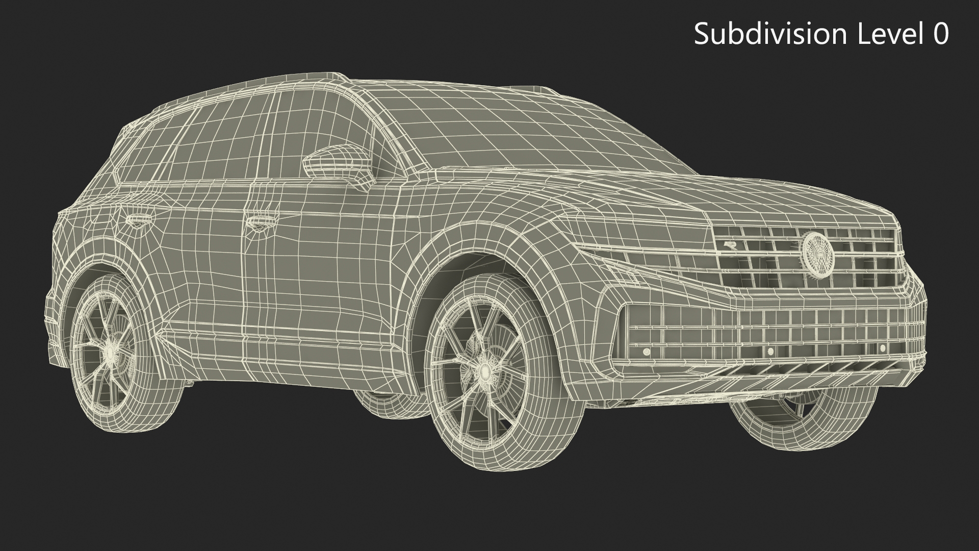 3D Volkswagen Touareg 2024 Grey Lights On model