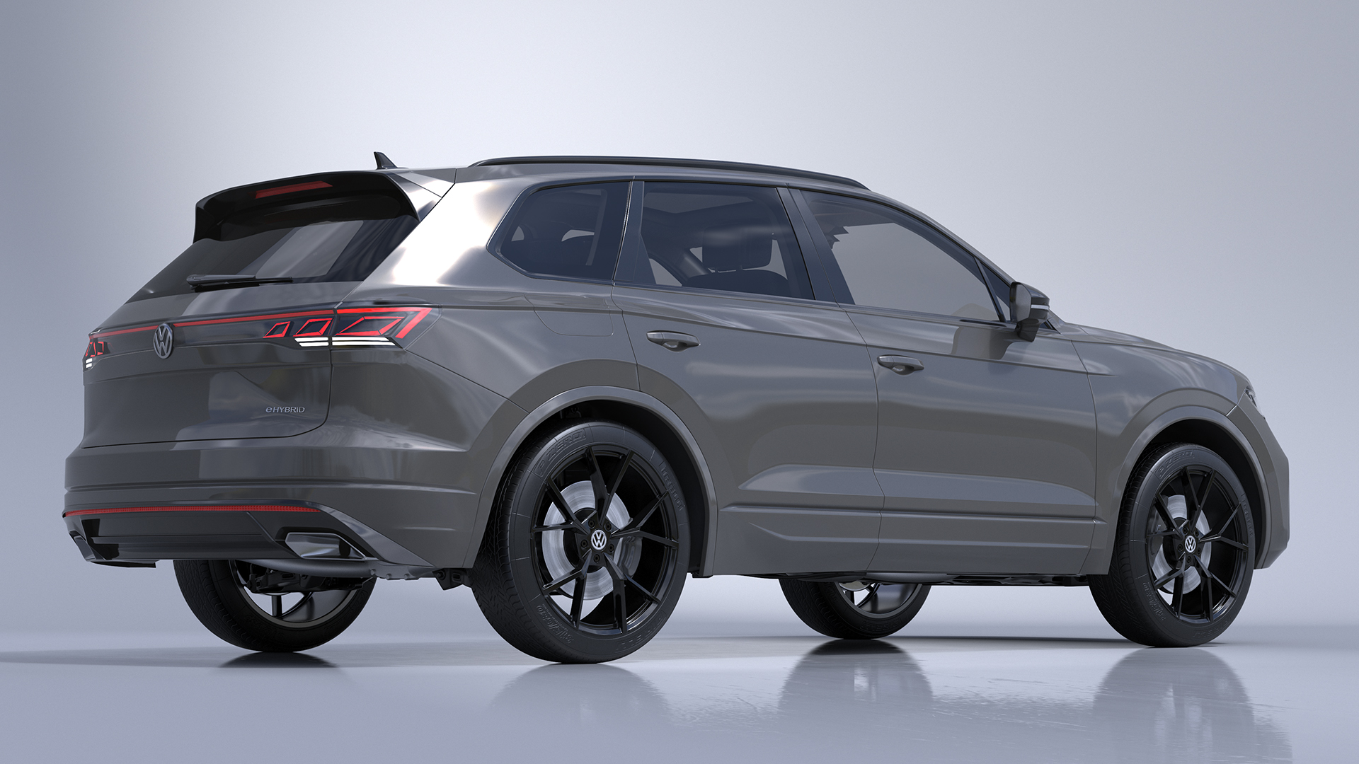 3D Volkswagen Touareg 2024 Grey Lights On model