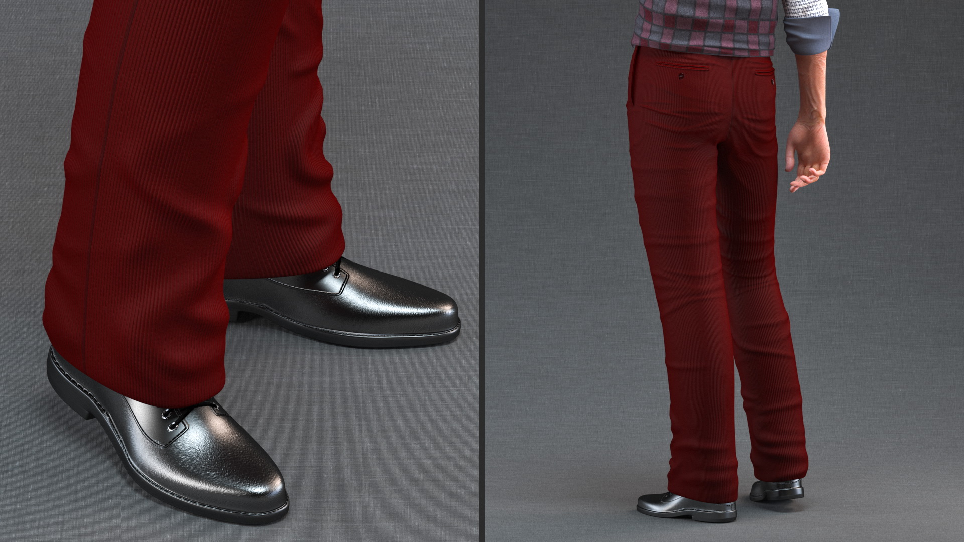 3D Elderly Man Casual Wear Waiting Pose