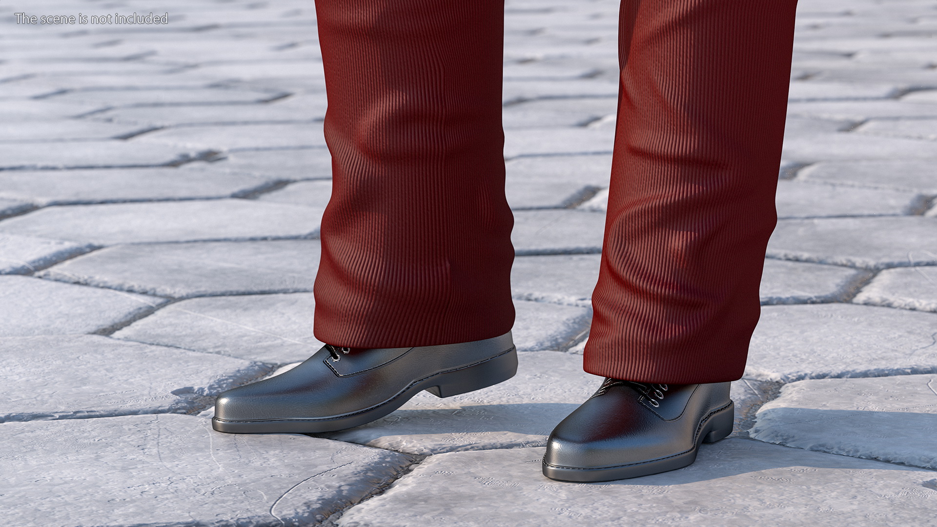 3D Elderly Man Casual Wear Waiting Pose