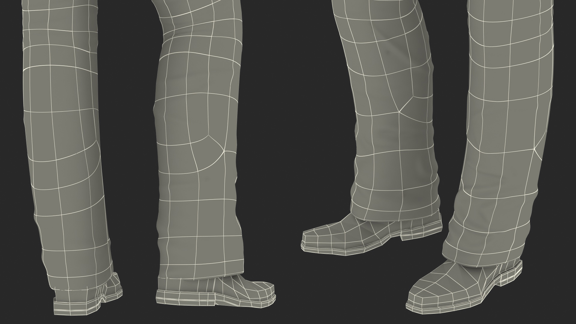 3D Elderly Man Casual Wear Waiting Pose