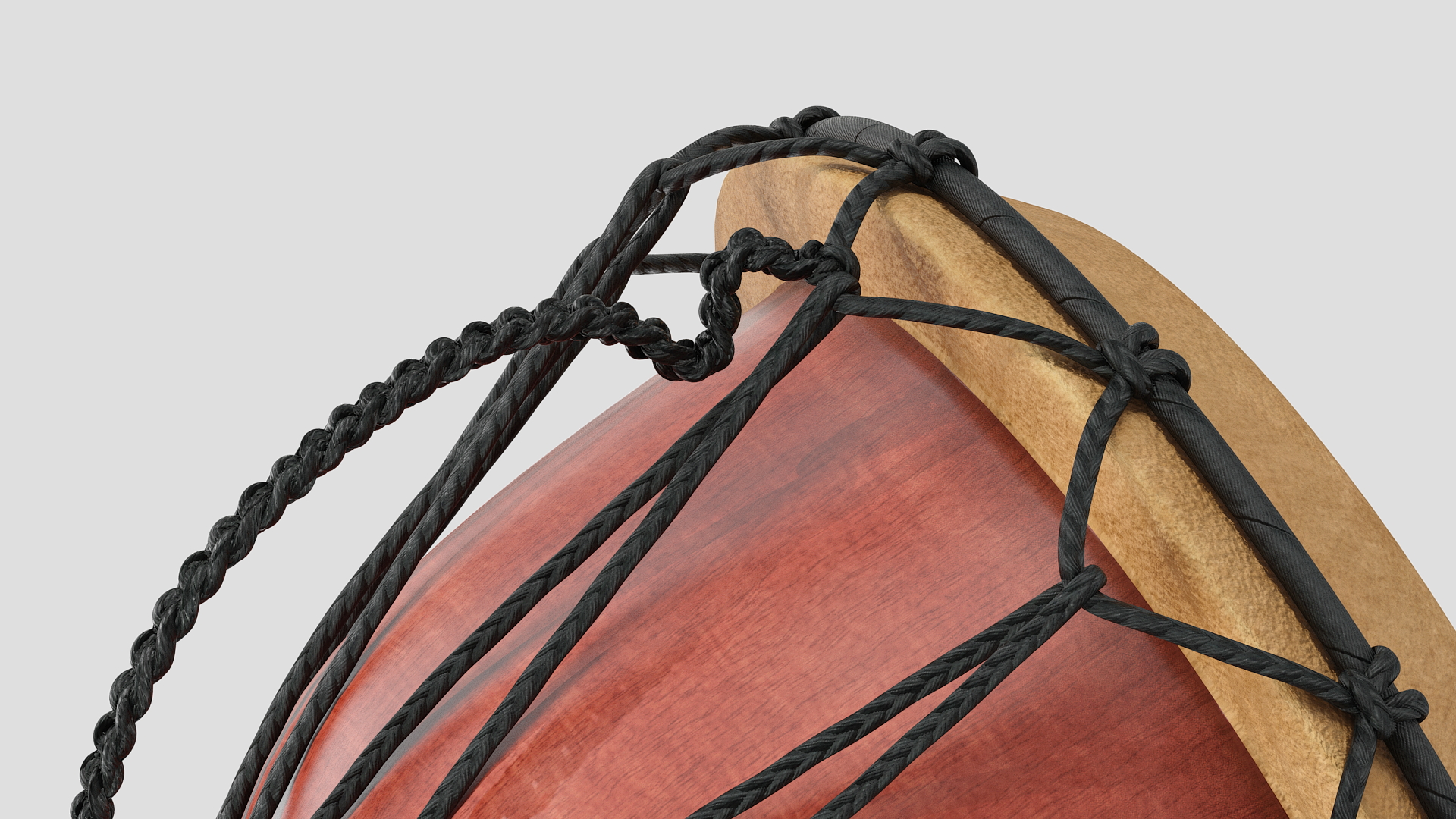 3D African Drum with Folk Motif model