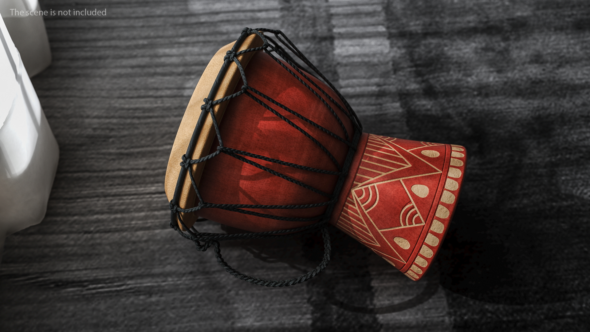 3D African Drum with Folk Motif model