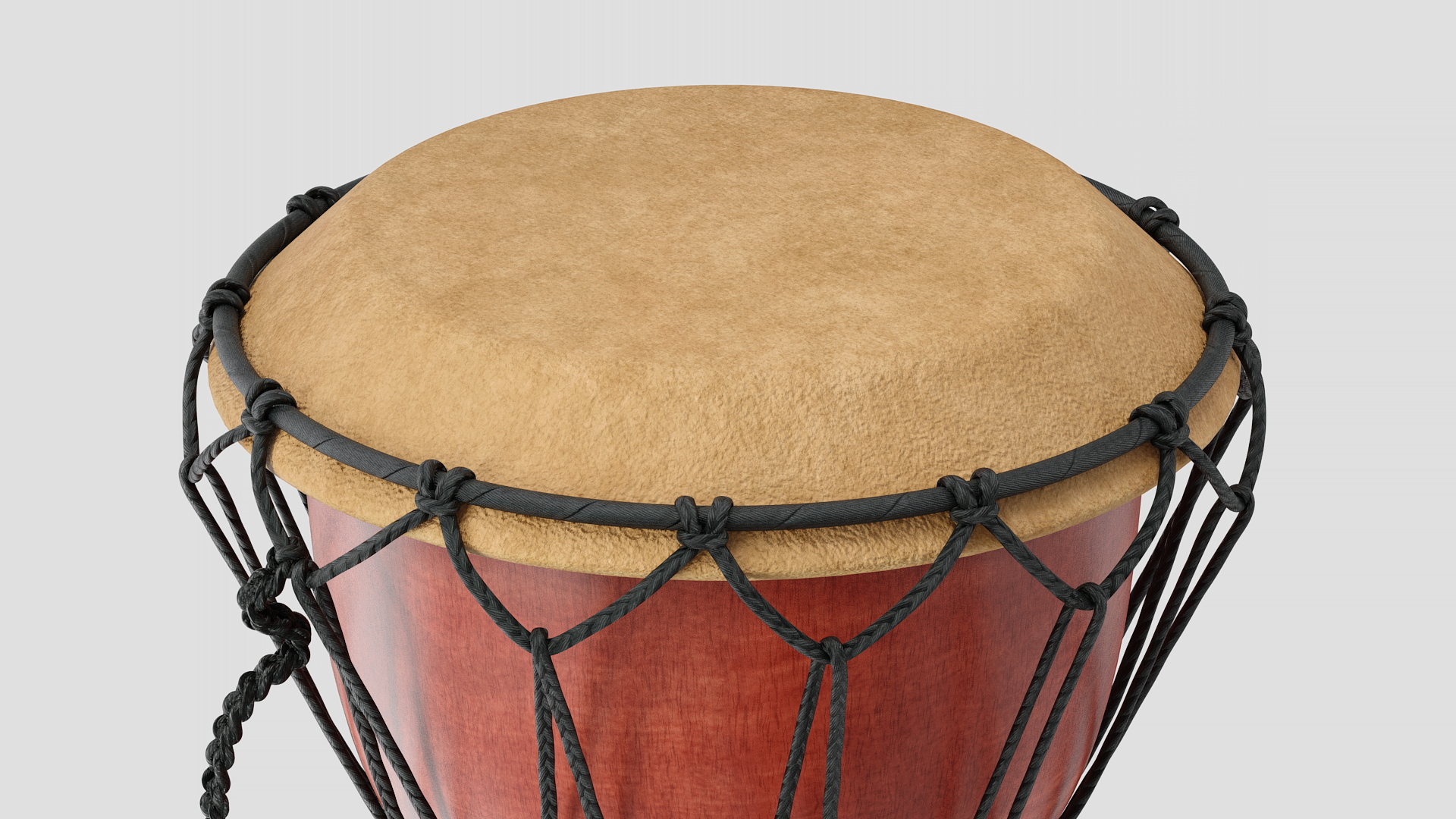 3D African Drum with Folk Motif model