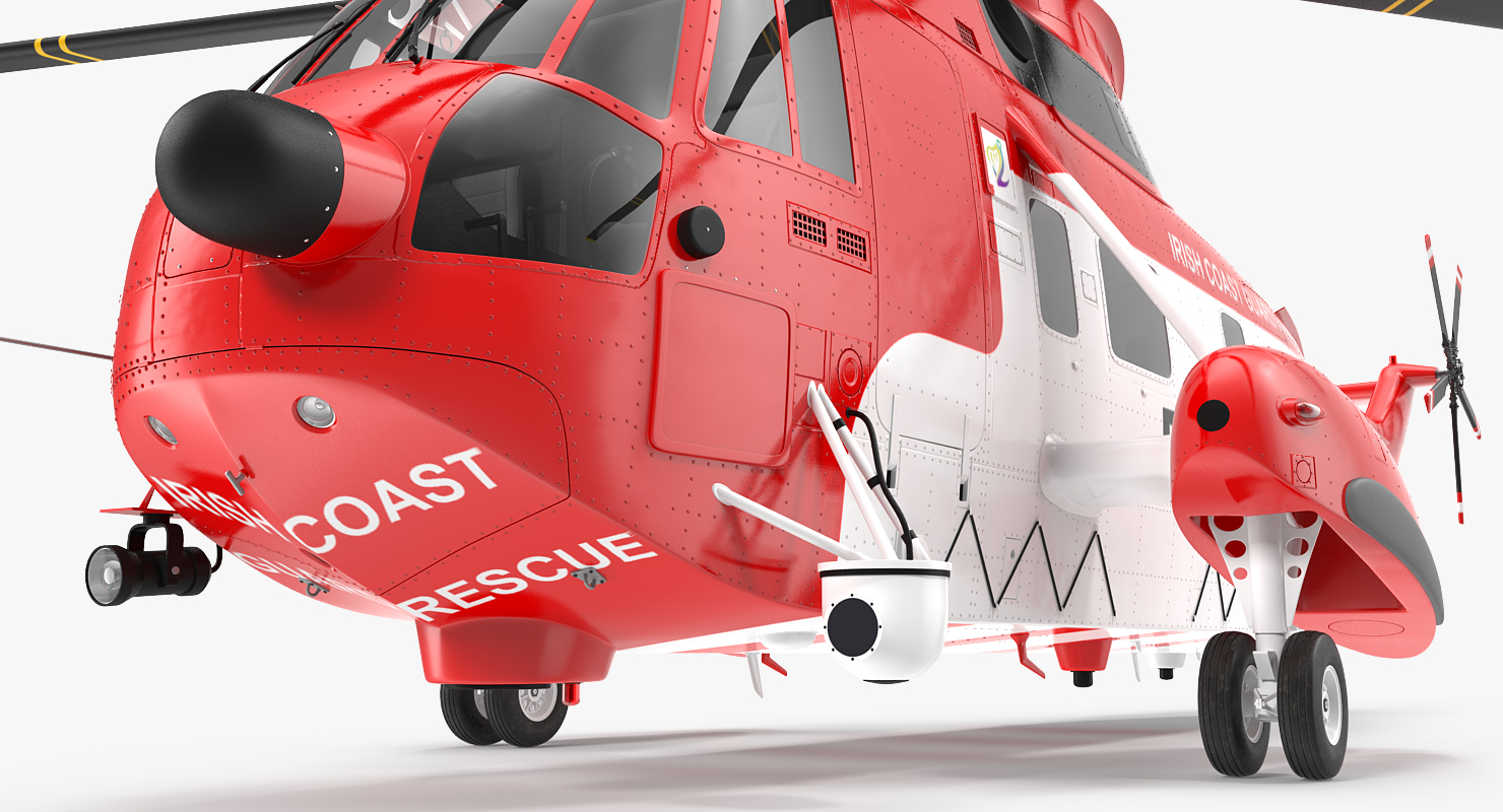 3D model Irish Coast Guard Rescue Helicopter Sikorsky S 61 Sea King Rigged