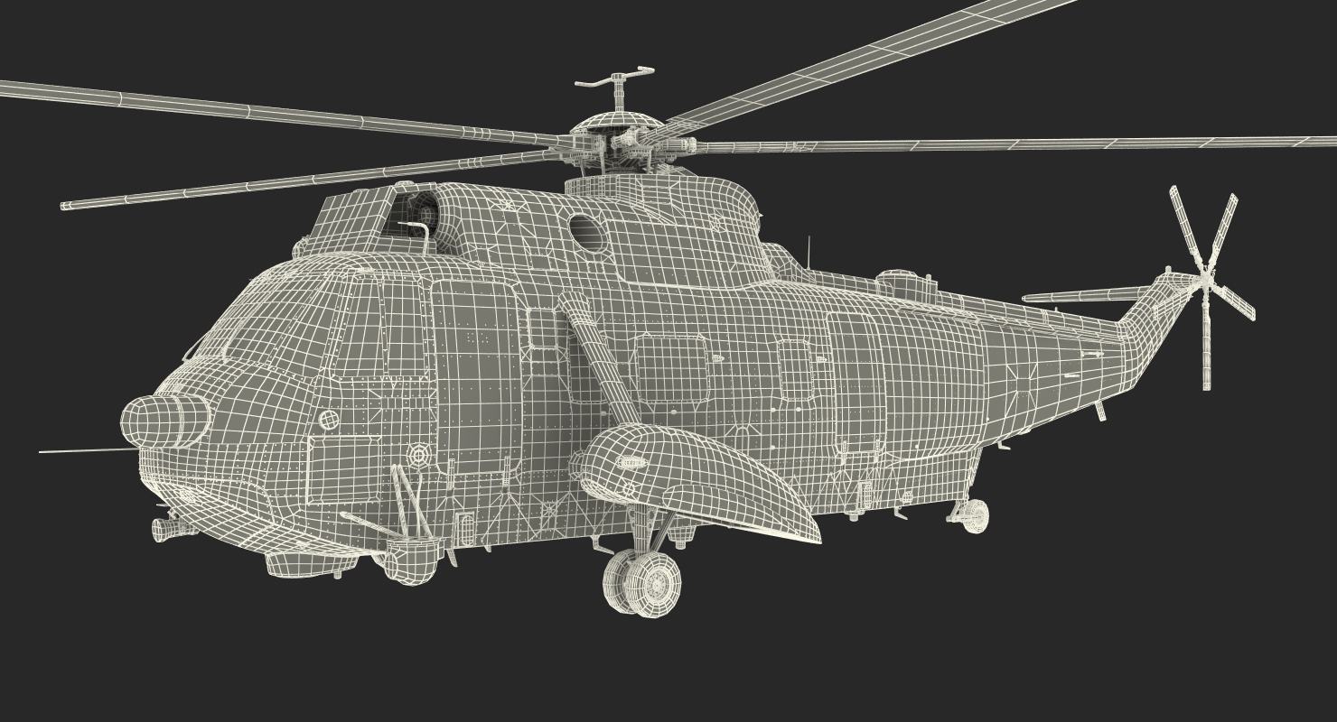 3D model Irish Coast Guard Rescue Helicopter Sikorsky S 61 Sea King Rigged