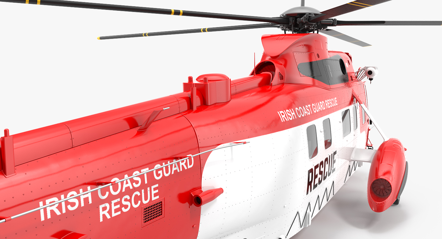 3D model Irish Coast Guard Rescue Helicopter Sikorsky S 61 Sea King Rigged