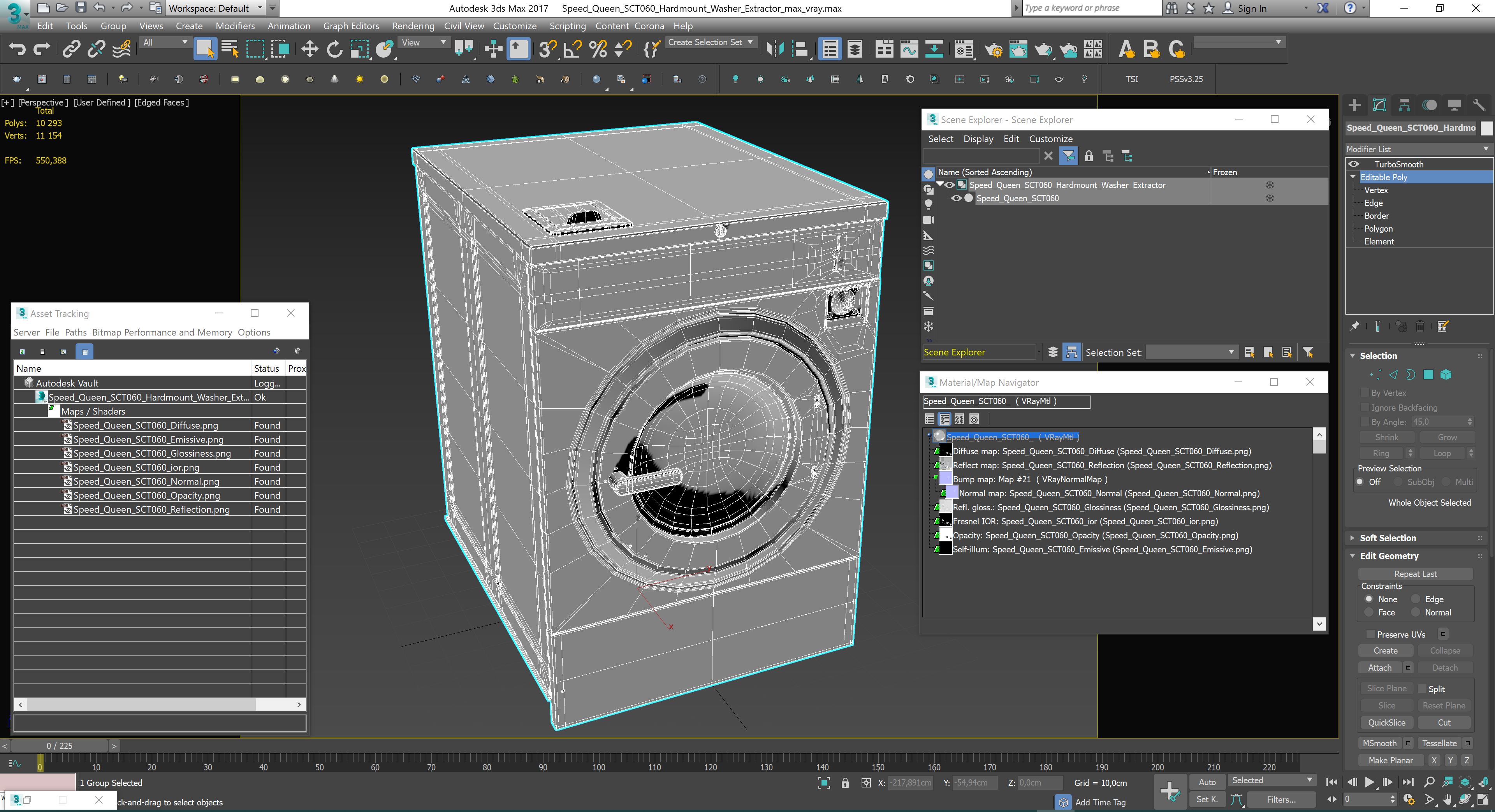 3D model Speed Queen SCT060 Hardmount Washer-Extractor