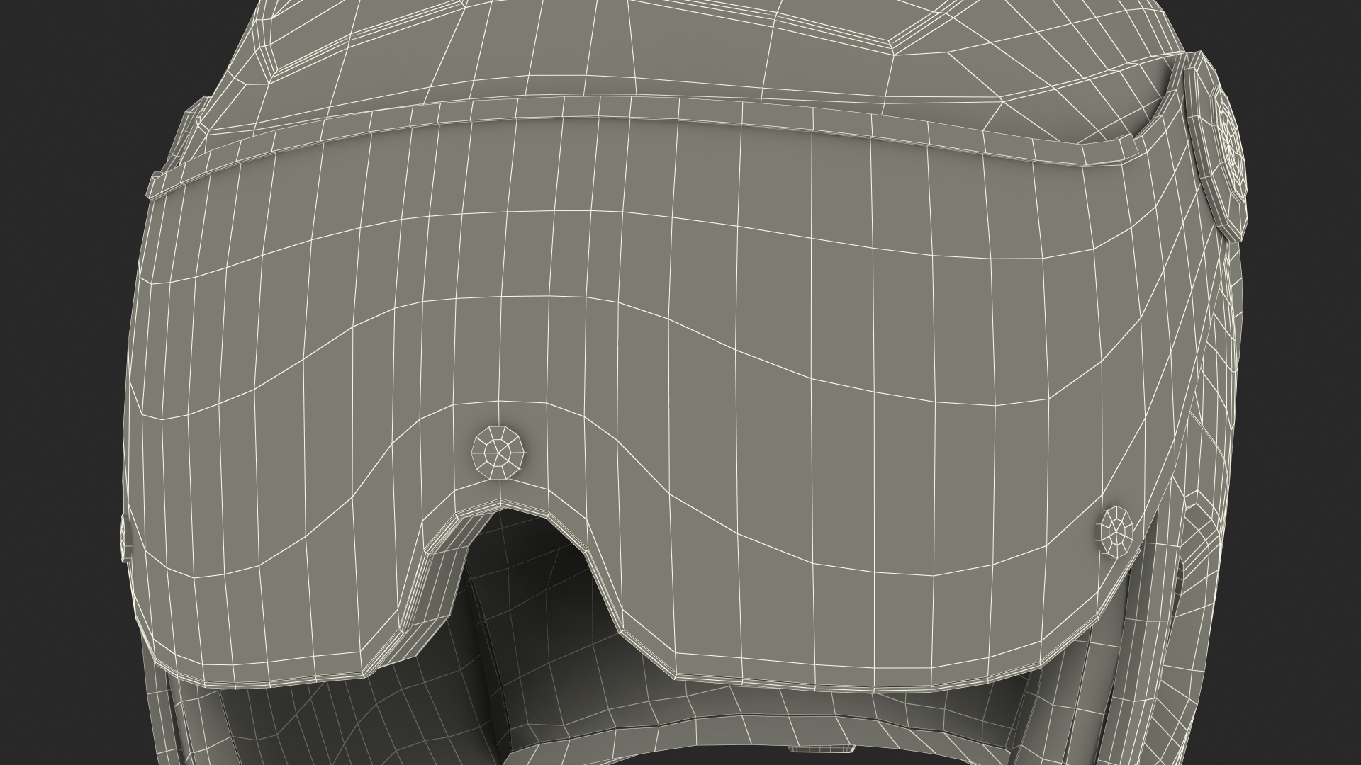 Ski Helmet with Integrated Goggles 3D model