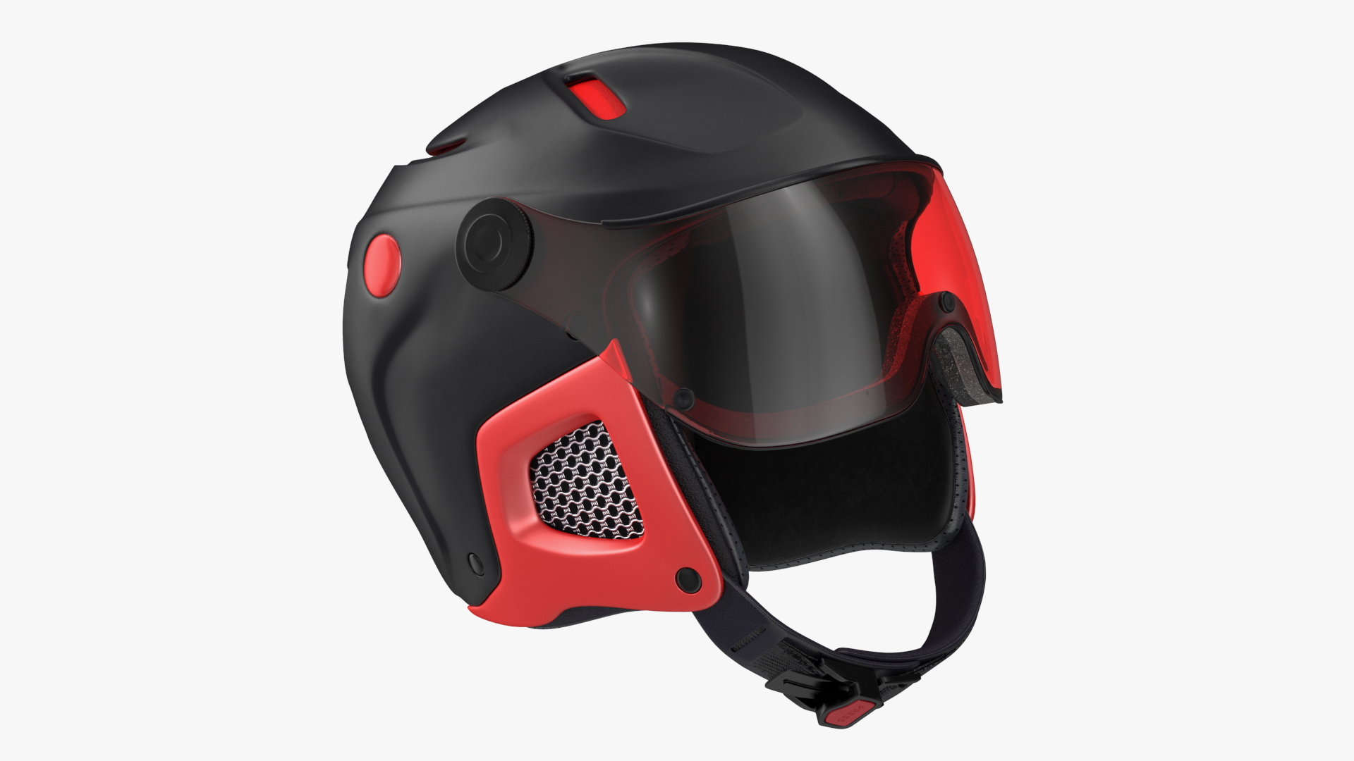 Ski Helmet with Integrated Goggles 3D model