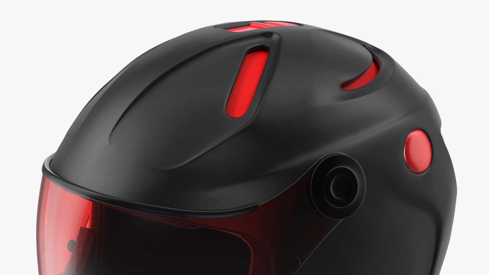 Ski Helmet with Integrated Goggles 3D model