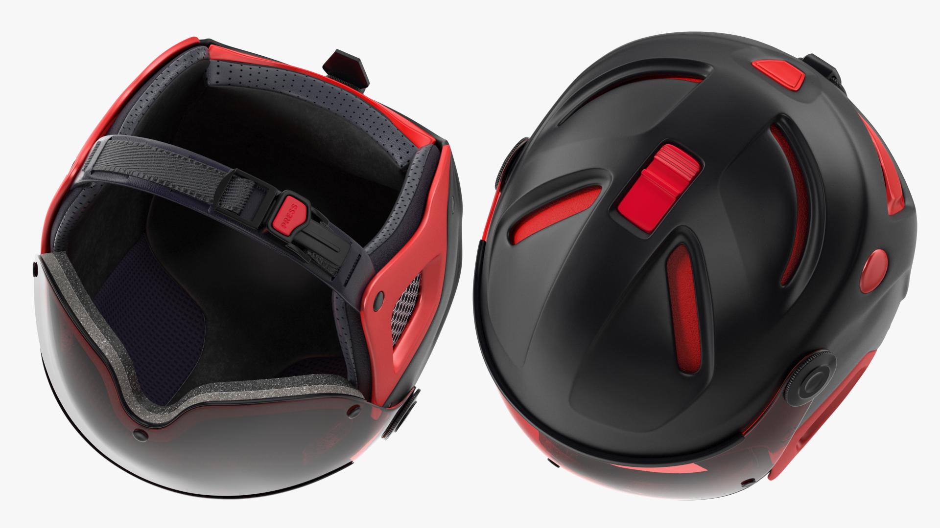Ski Helmet with Integrated Goggles 3D model