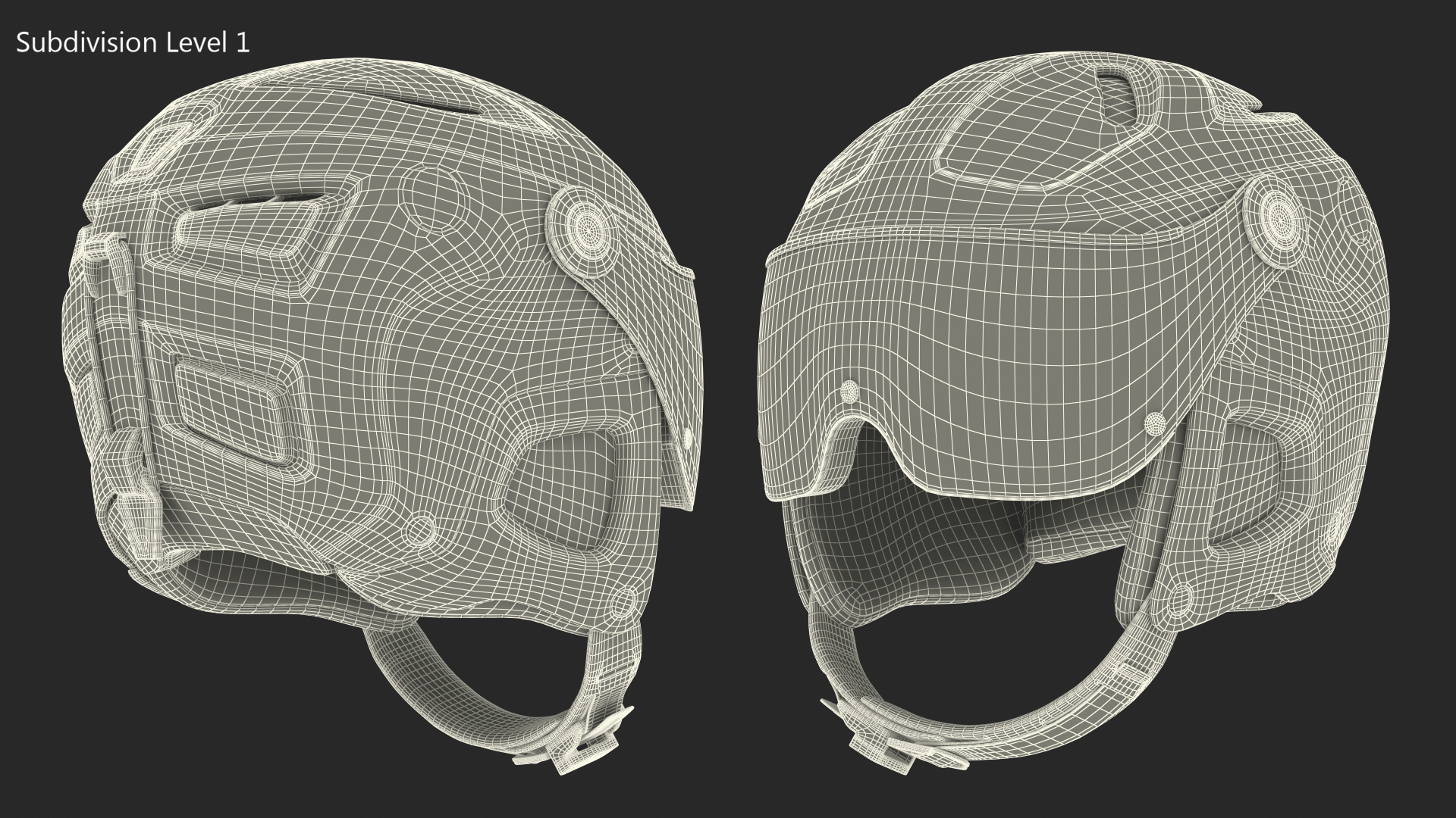 Ski Helmet with Integrated Goggles 3D model