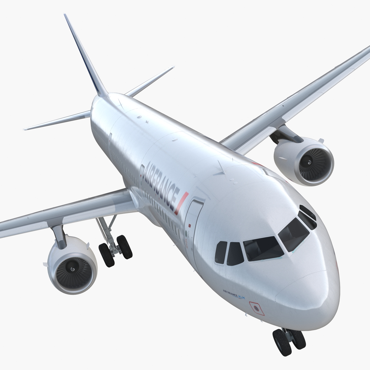 3D model Airbus A321 with Interior and Cockpit Air France Rigged